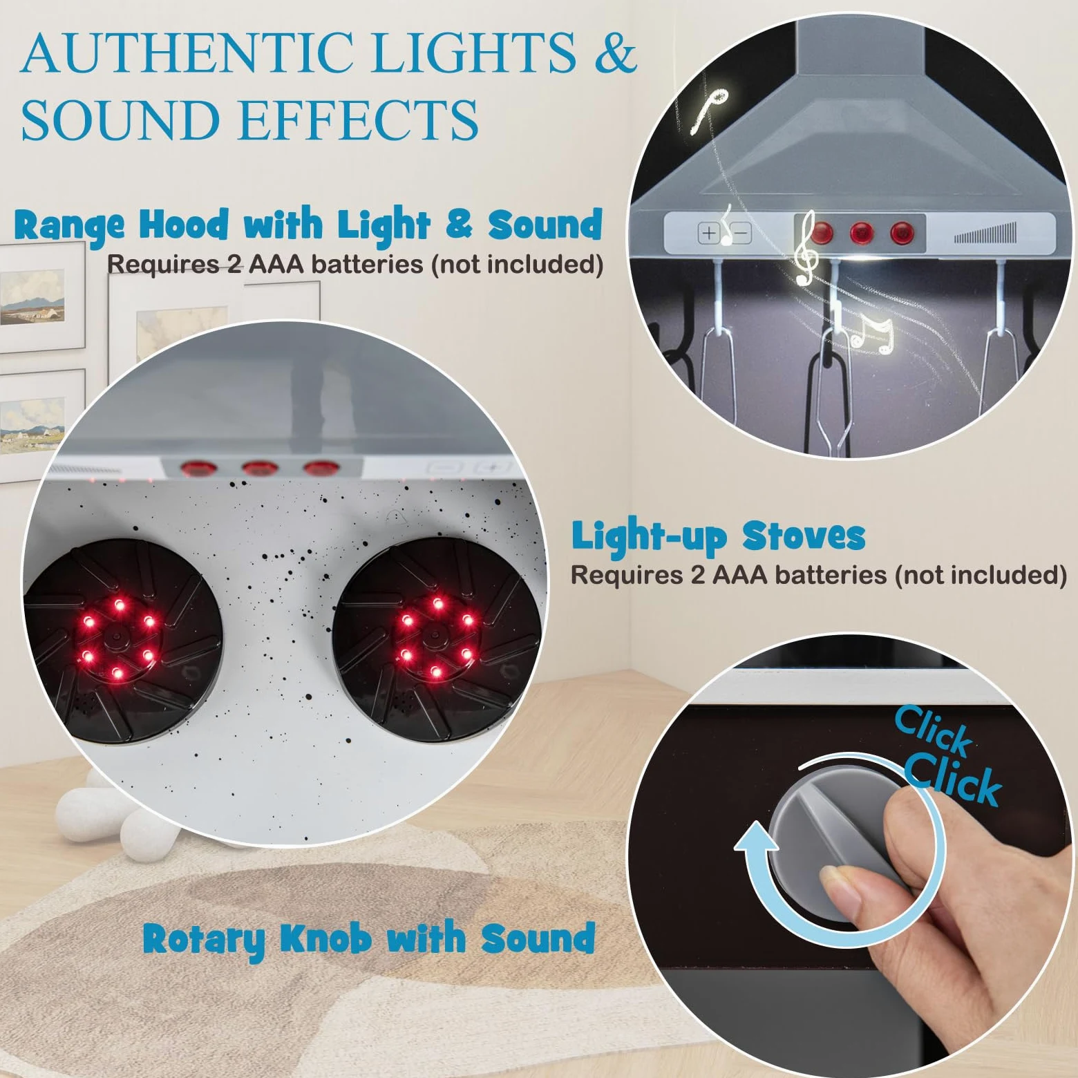 HOMASIS Juego de Cocina para niños, Cocina Infantil con Sonidos y Luces simuladas, teléfono, microondas, cafetera, heladera y Horno, Cocina de Juguete para niños de 3+ años, 110x43x92cm (Marrón)
