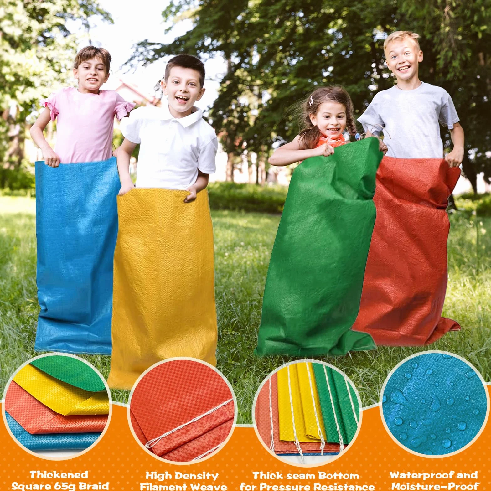 Juegos Exterior Niños Jardin 4 in 1 Kit de Carreras de Sacos