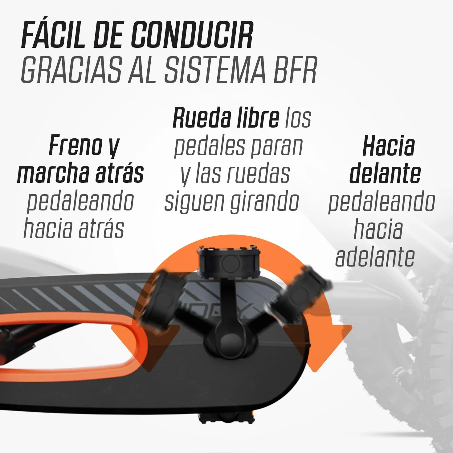 BERG Kart a Pedales Buddy Cross | Negro, 3-8 años, cuadro resistente, asiento regulable, volante regulable