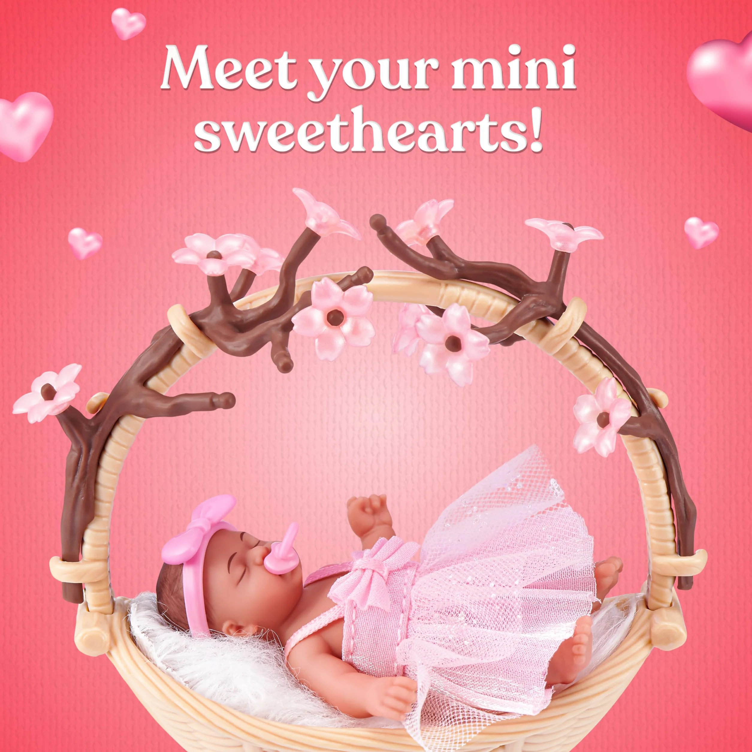 My Mini Baby Sweet Hearts Serie 1 2 Pack de ZURU – Cápsula Sorpresa Coleccionable con Muñeca Bebé, Accesorios y Set de Juego, Juguete Miniatura Realista para Niñas de 3+ Años