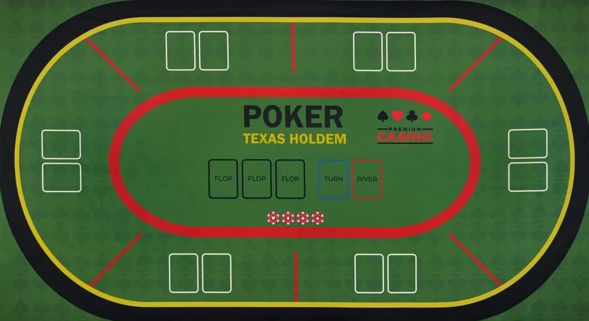 Alfombra de juego Texas Hold'em Poker Black Jack Roulette 220 cm x 120 cm Made in Italy