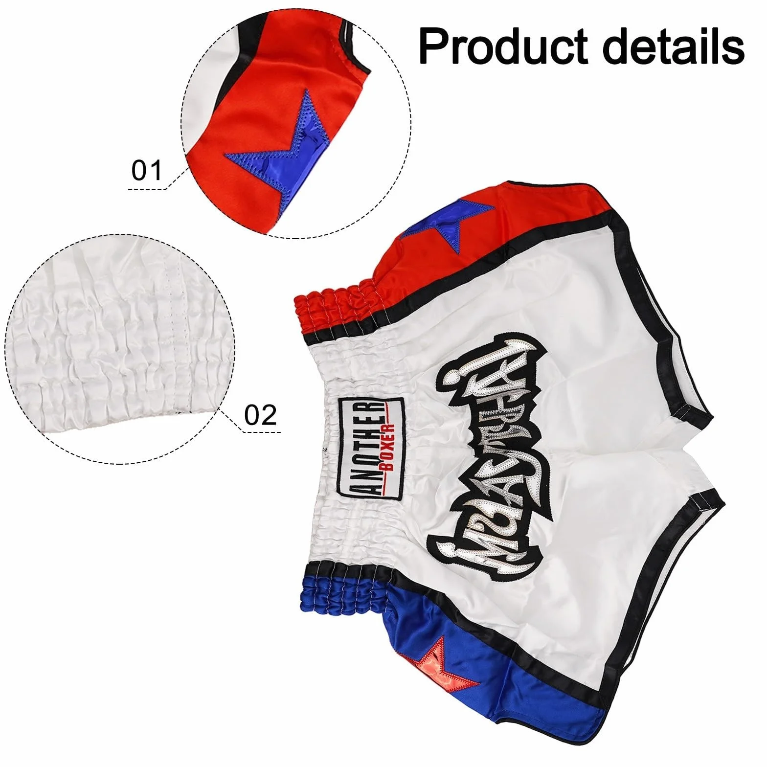 BlissfulAbode Pantalones cortos de boxeo funcionales para artes marciales mixtas y Muay Thai
