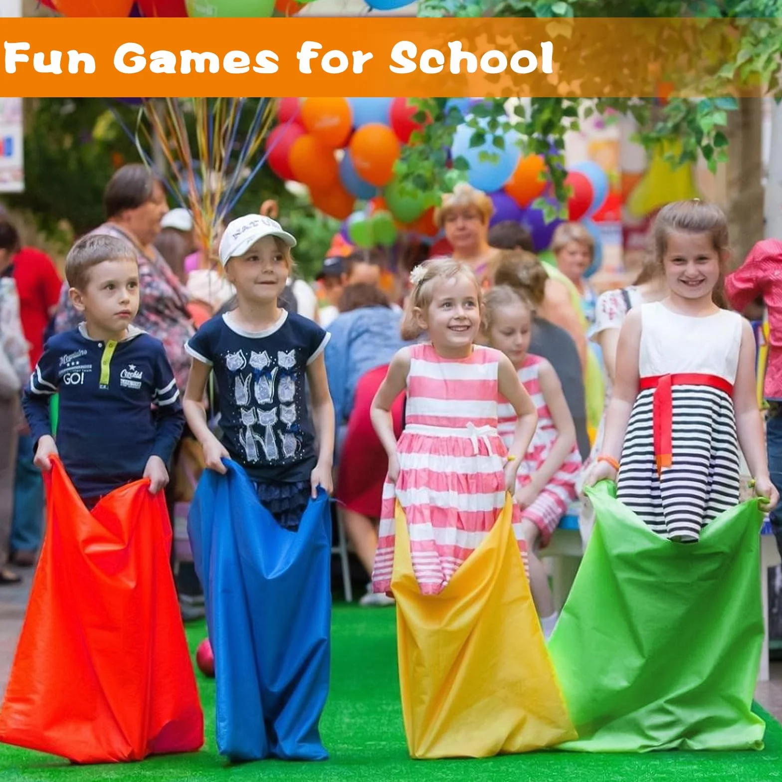 Juegos Exterior Niños Jardin 4 in 1 Kit de Carreras de Sacos