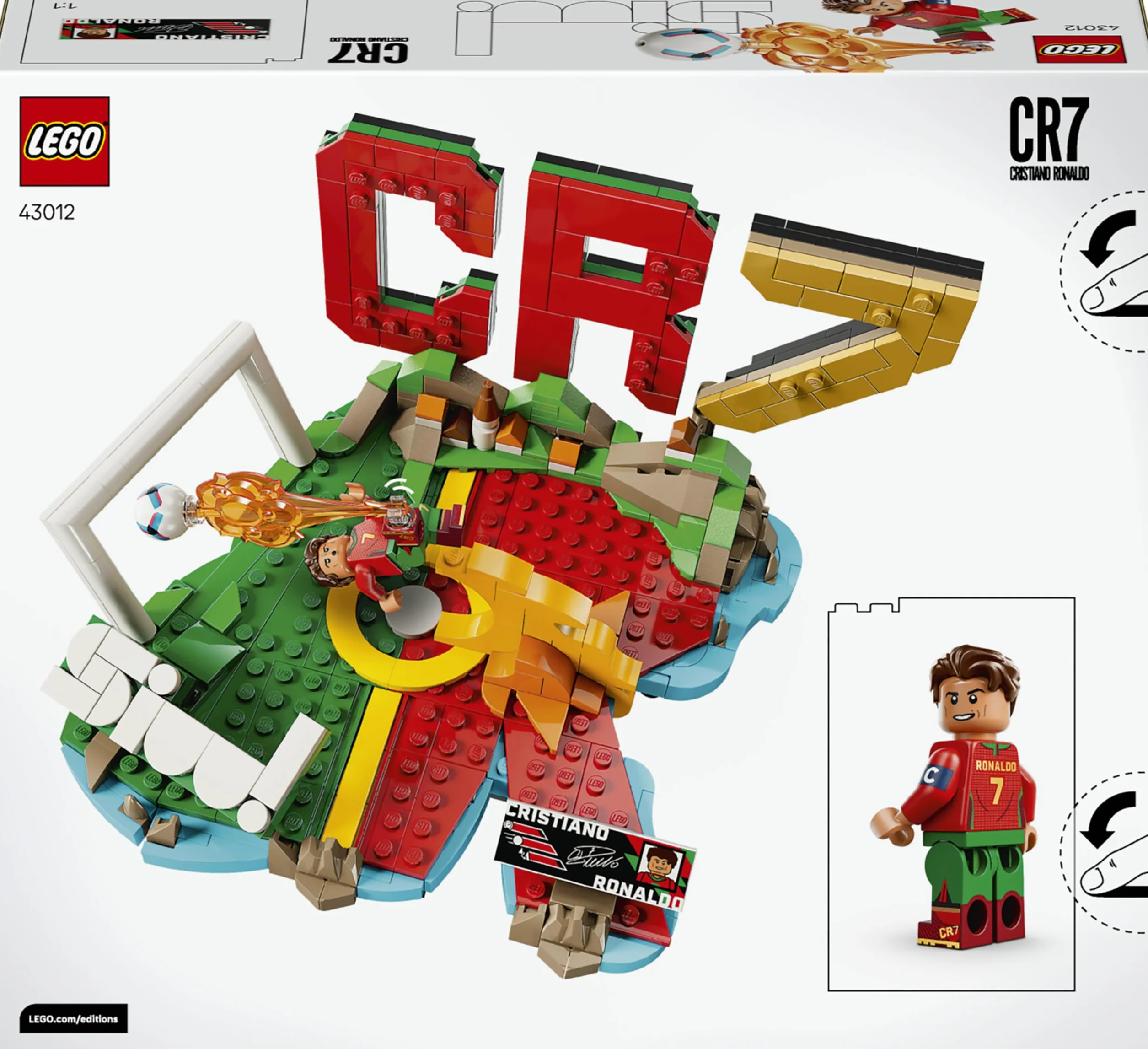 LEGO Editions Cristiano Ronaldo Fenómenos del Fútbol Juguete de Construcción Minifigura de Futbolista 43012 Regalo para Niños 10+ Años