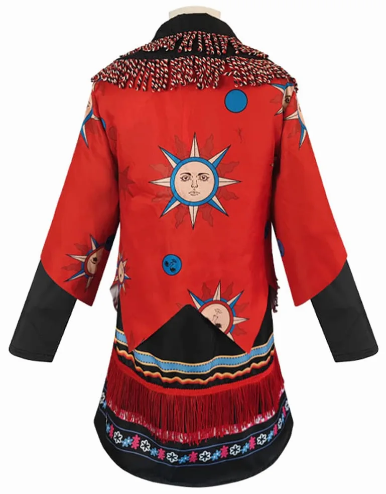 Dani Dennison - Disfraz de bruja para niños y adultos, vestido de falda roja, conjunto completo con bufanda para Halloween, Cosplay