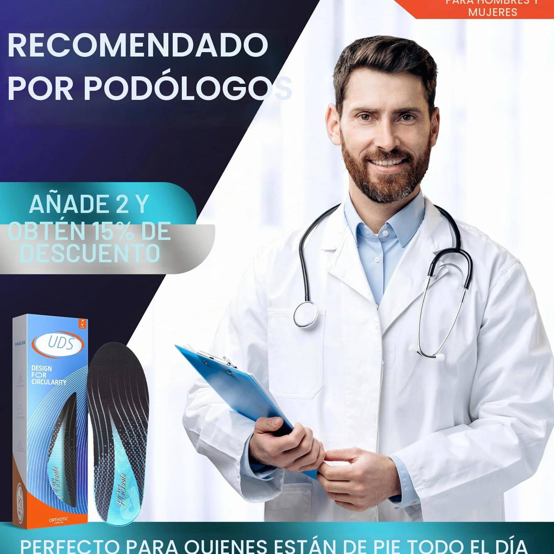 PCSsole Plantillas Ortopédicas, Plantillas Para Espolón Calcáneo, Pies Planos, Dolor De Pies, Soporte Del Arco, Plantillas Ortopédicas Cómodas Para Hombres Y Mujeres.