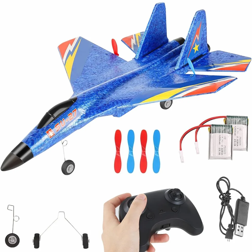 Avión teledirigido F-22, 2,4 GHz, RTF de avión teledirigido de 3 canales, con sistema giroscópico y luces LED, espuma de avión teledirigido, carga USB RCPlane para principiantes y adultos
