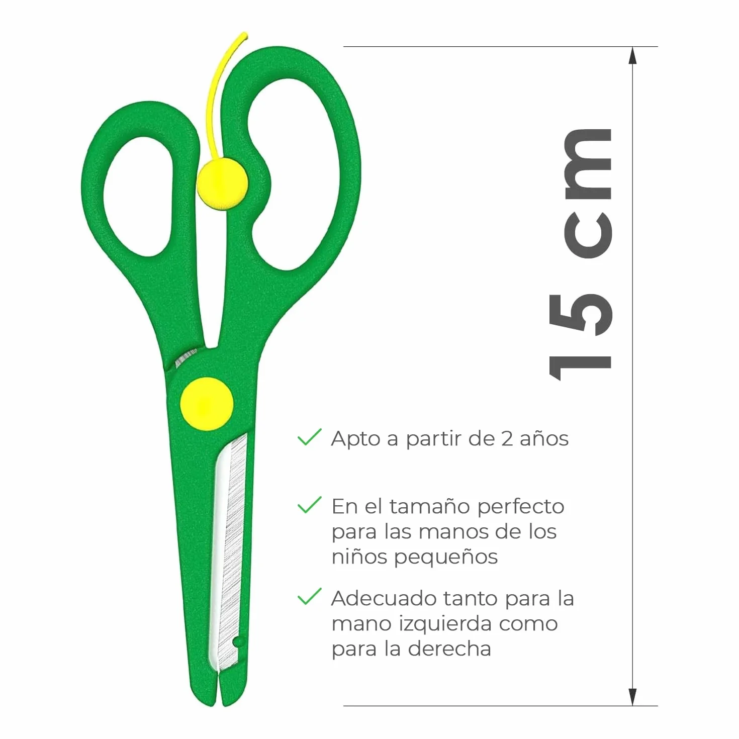 Tijeras Infantiles de Seguridad, Color Rojo, Azul, Amarillo o Verde, 4er-Set
