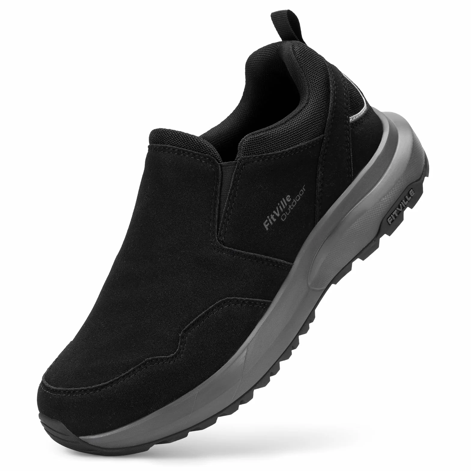FitVille Zapatillas Sin Cordones Hombre Ancho Casual Mocasines Antideslizantes Slip-on Walking Sneakers