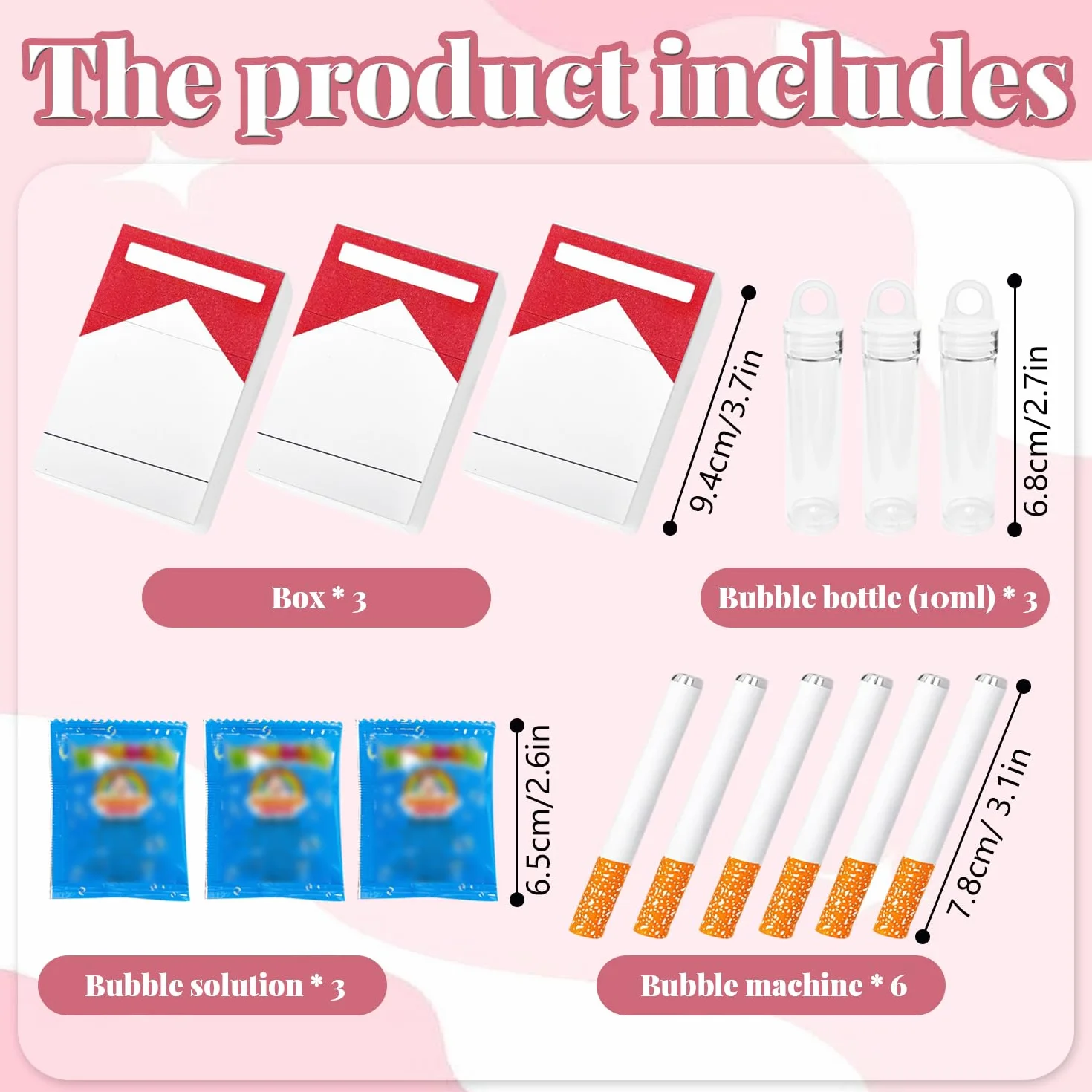 Mini soplador de Burbujas, 6 Piezas Pistola Pompas de Jabon, Varitas de Burbujas, Máquina de Burbujas Falsa, Mini pompas de jabón, Máquinas de Burbujas para Mujeres y Hombres, Palos de Burbujas