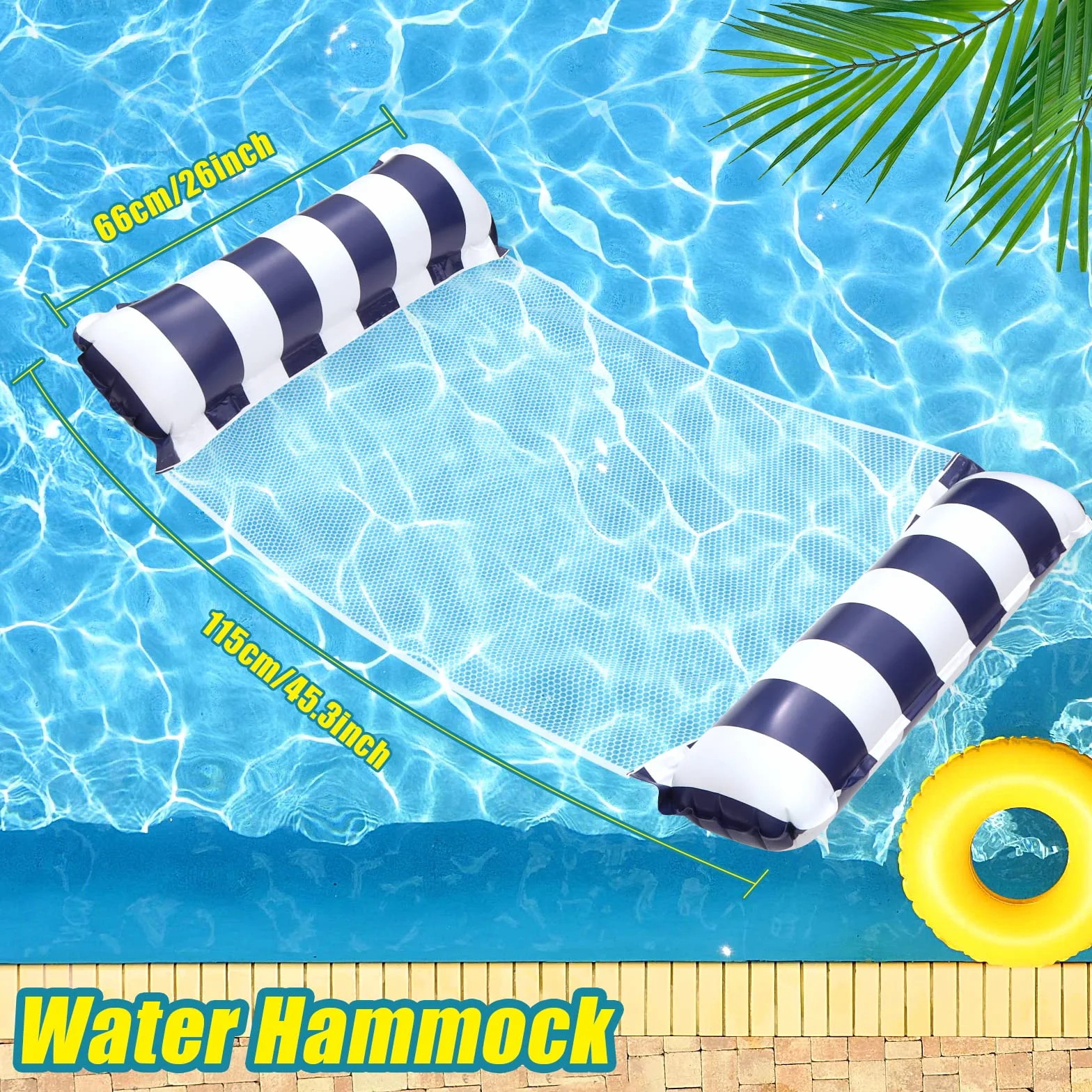 Colchoneta Piscina Adultos XL 2PC Flotadores 4 en 1 Hamaca de Agua Hinchable