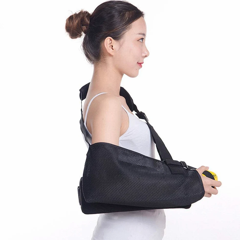 Cabestrillo para Brazo, Abducción De Hombro Transpirable Ajustable con Almohada Cabestrillo para Brazo con Almohadillas para Reposabrazos Soporte para Brazo para Subluxación