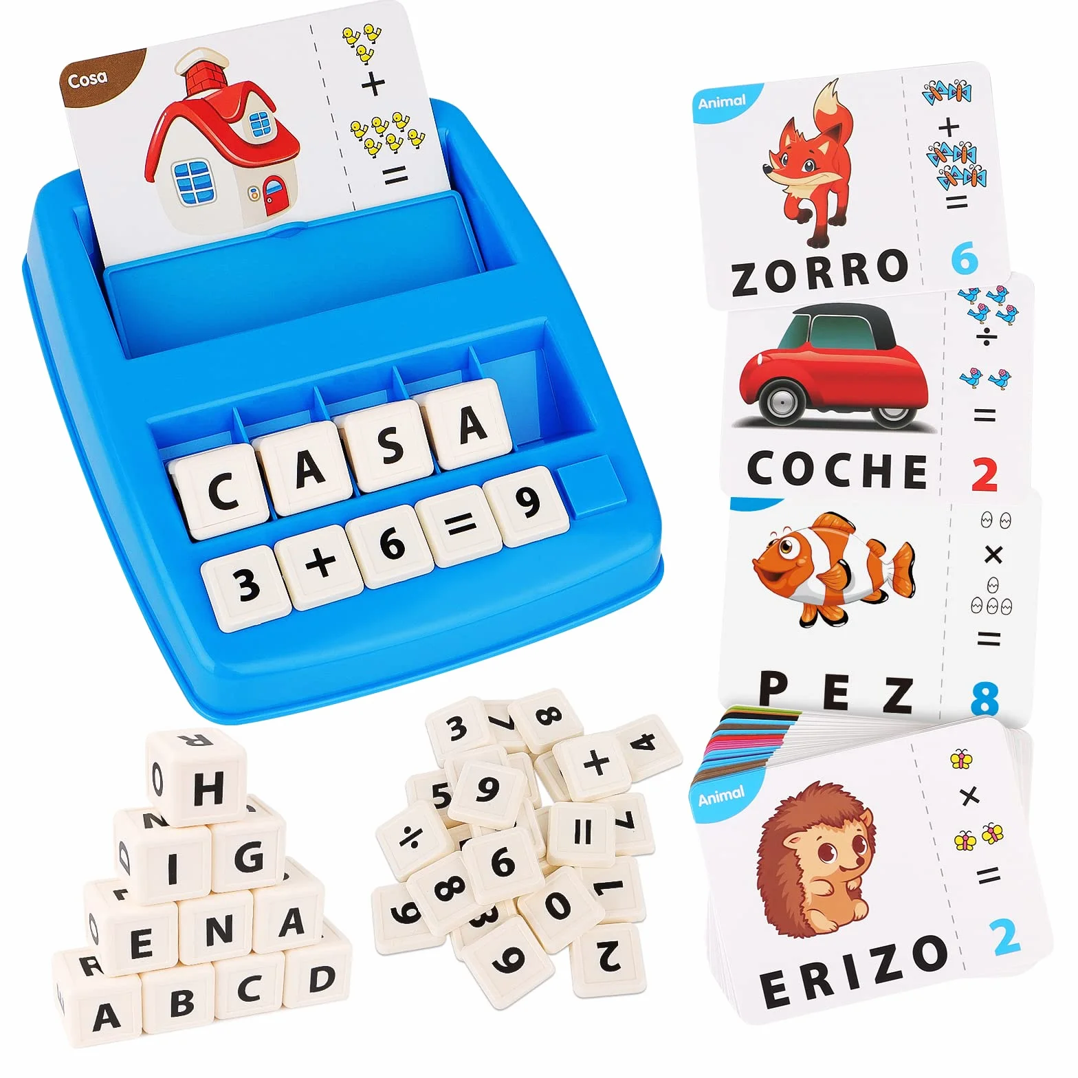 Joozmui Juguetes Niños 3 4 5 6 7 8 Años, Juegos Educativos Niños 3-10 Años Regalo Niña 3-11 Año Juegos para Niño Juguete Niña Aprender a Leer Juguete Montessori Scrabble Español