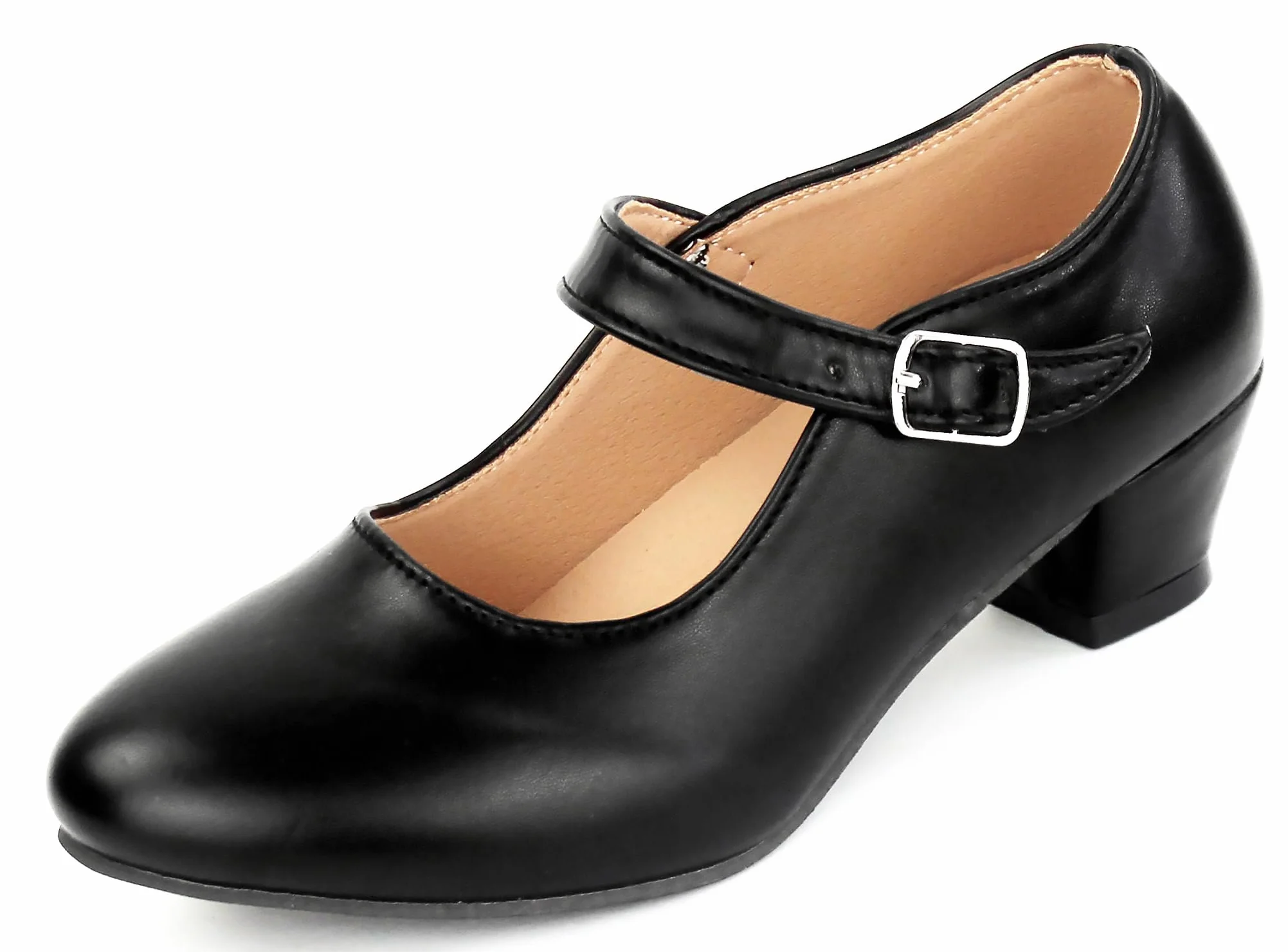 Zapatos Flamenco Niña con Tacón Correa Ajustable Suela Antideslizante