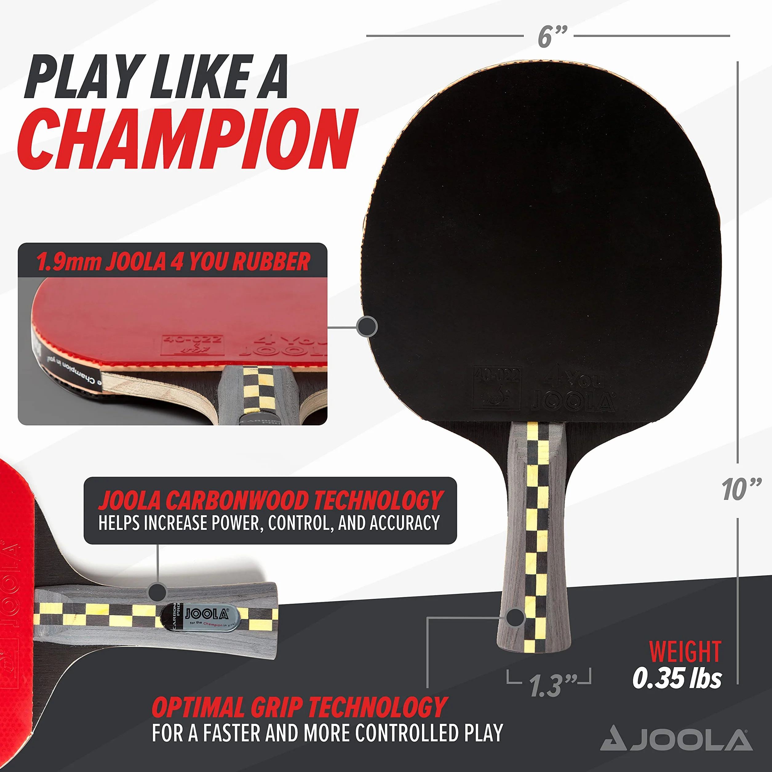 Joola Carbón Pro Raqueta de Ping Pong
