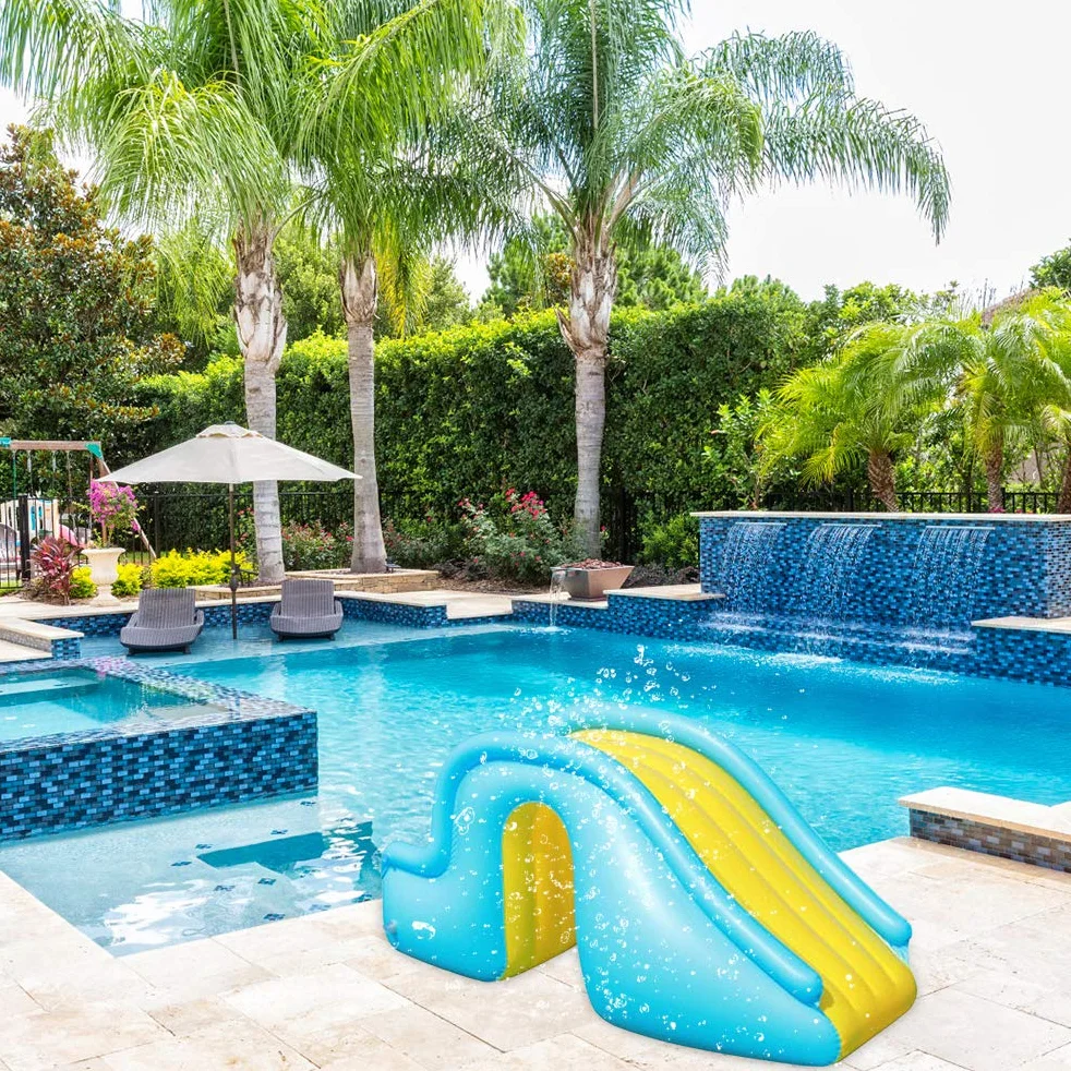 Tobogán de Agua Inflable Tobogán de Piscina Tobogán de Piscina Suministros de Piscina de Verano Juguetes acuáticos para niños para Exteriores Interiores
