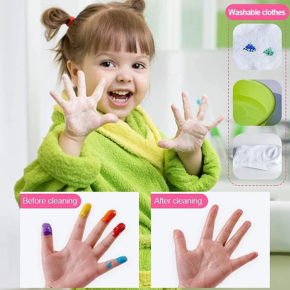 Lavable Pintura de Dedos Para Niños Pequeños, 30ML con Delantal , Pincel, Juegos Herramienta de Pintura No Tóxico y Seguro para Bebés, Juguetes Dibujo