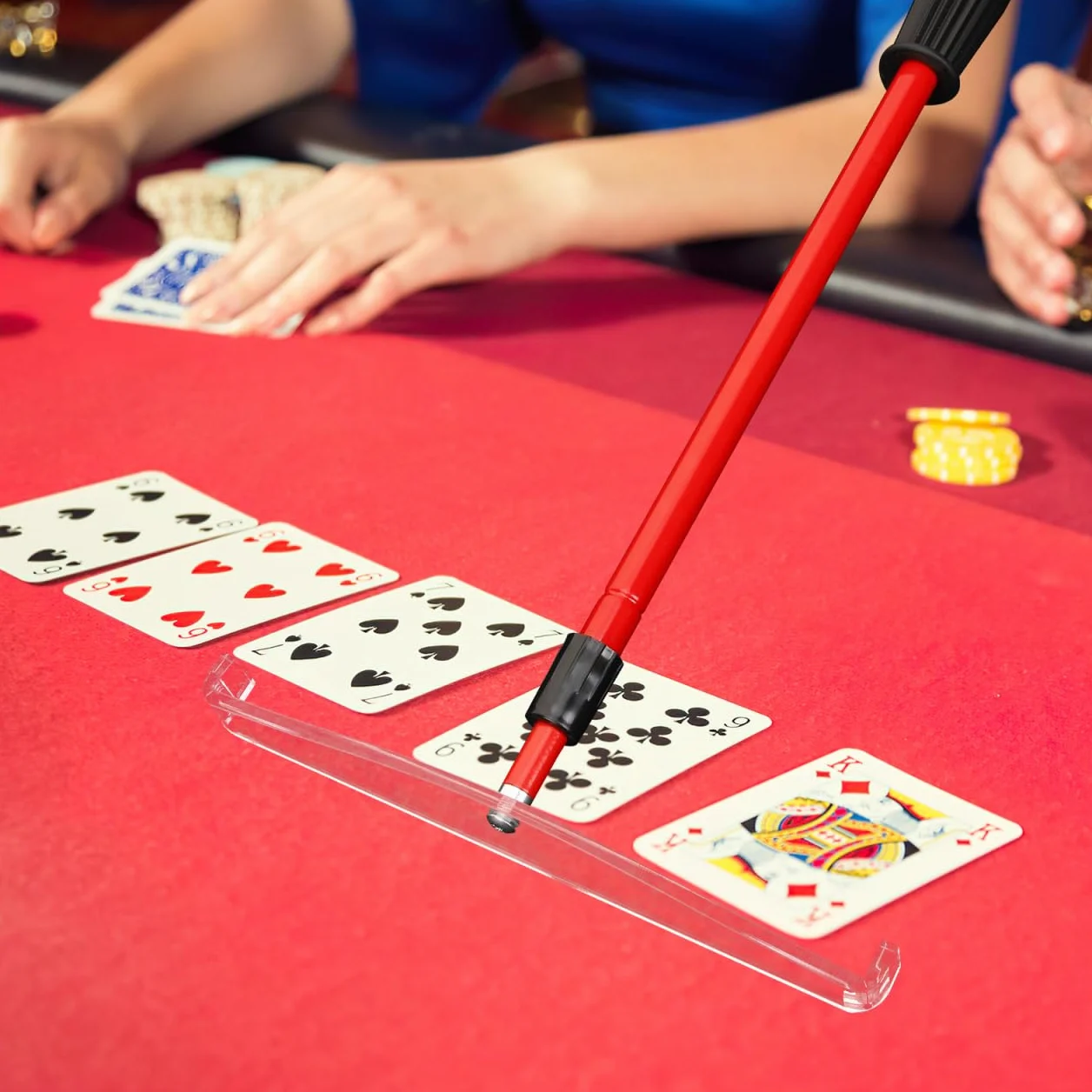 UPKOCH Chip-Stick - Juego de Chips de póquer para fichas de póquer, de plástico, Barra magnética, rake para fichas de póquer, póquer, Chip de póquer, Juego de Chips de plástico, Bandeja de Metal