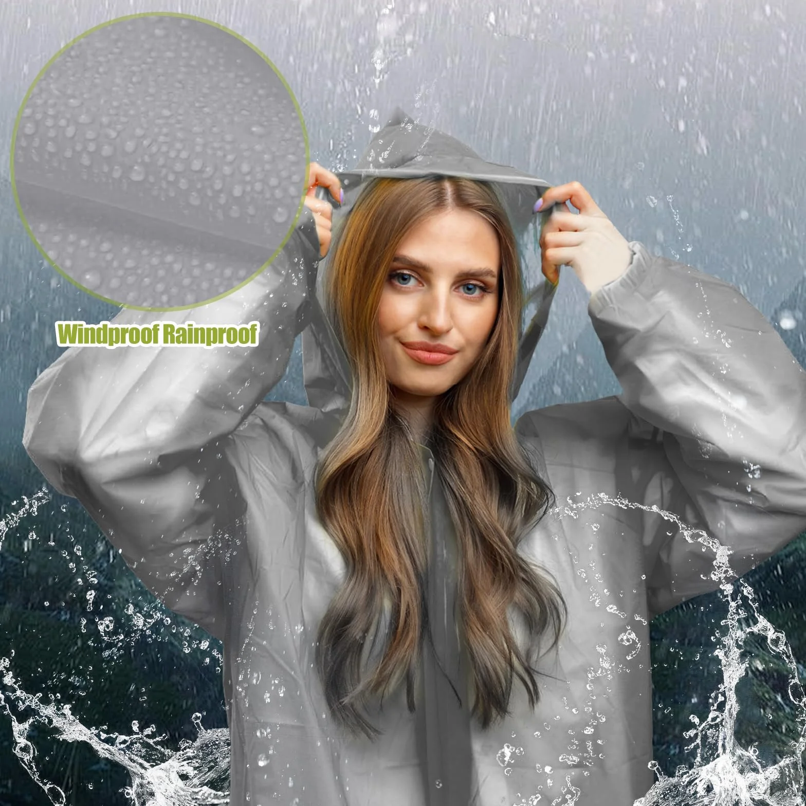 AOKITO Poncho Impermeable Reutilizable de EVA Transpirable para Senderismo, Ciclismo
