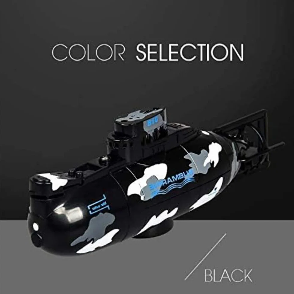 Submarino Control Remoto, Juguete Militar Mini Simulación para Niños Mayores de 8 Anos - Submarino RC 6 Canales, Ideal para Educación Stem, Regalos y Juegos al Aire (Negro)