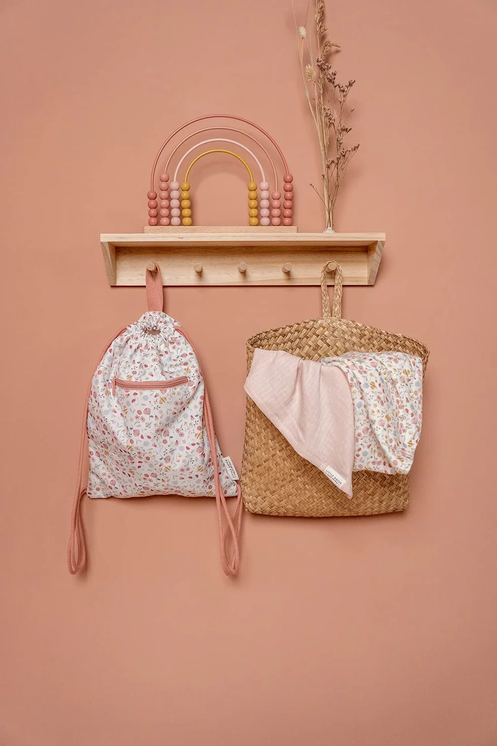 Little Dutch Bolsa de deporte infantil 38 x 29 cm flores mariposas multicolor