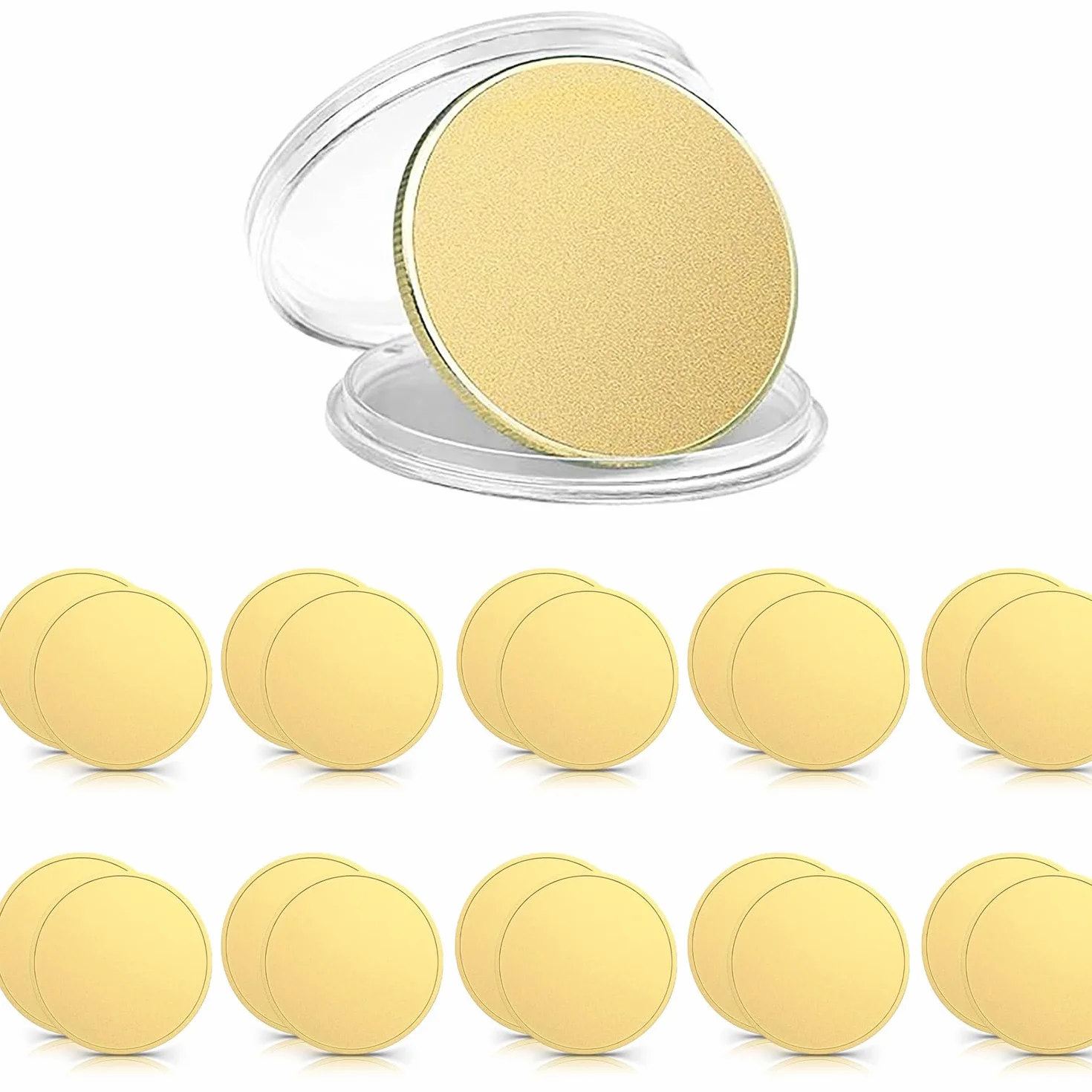 20 Piezas Monedas de Desafío 40 mm Metal Estampado en Blanco Redondas Grabadas para Artesanía Joyería