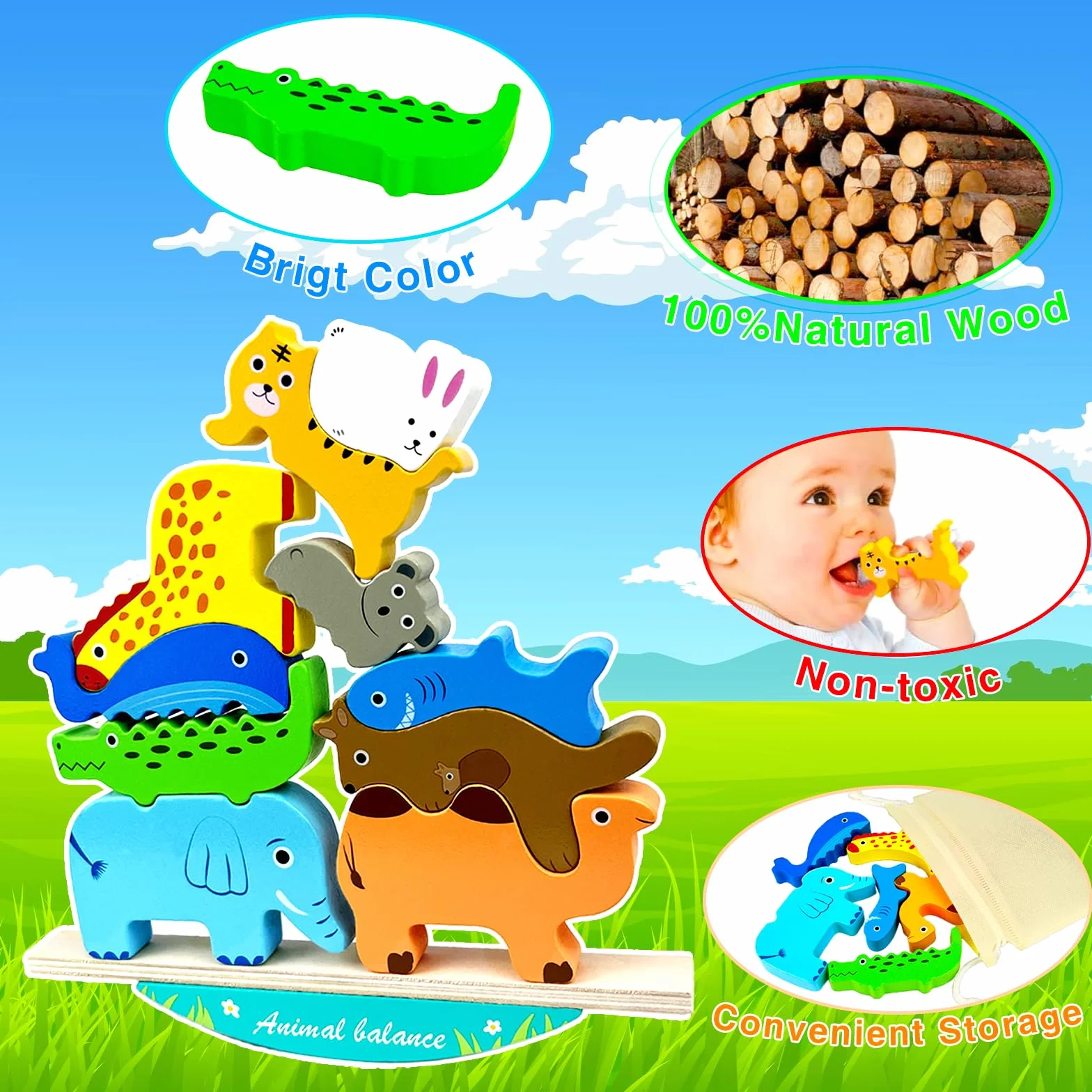 Juguetes Montessori Juegos Niños 2-6 Años, Madera, Educativos, Regalo
