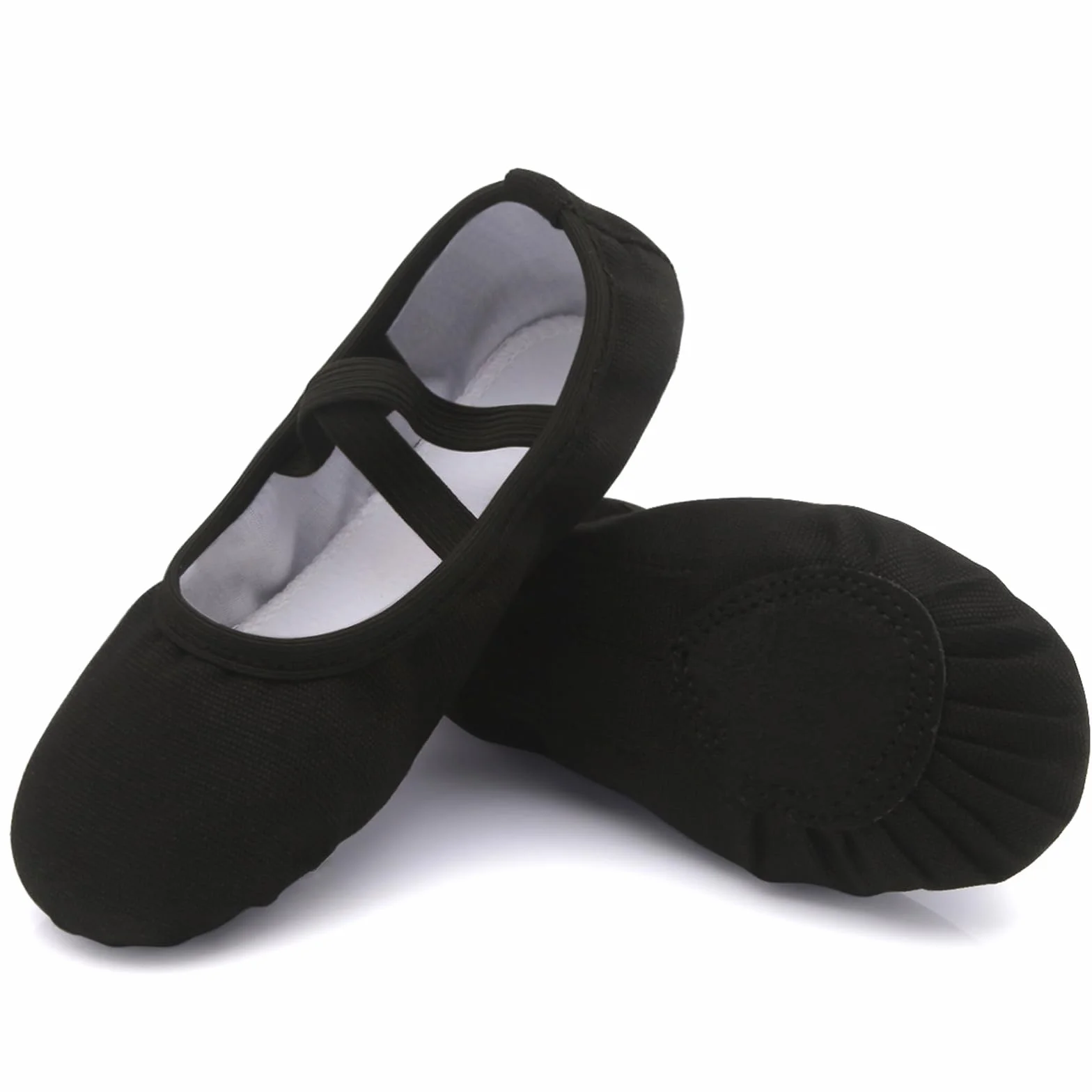 Zapatillas Ballet Transpirable Canvas con Suela de Cuero Dividido para Niña y Mujer