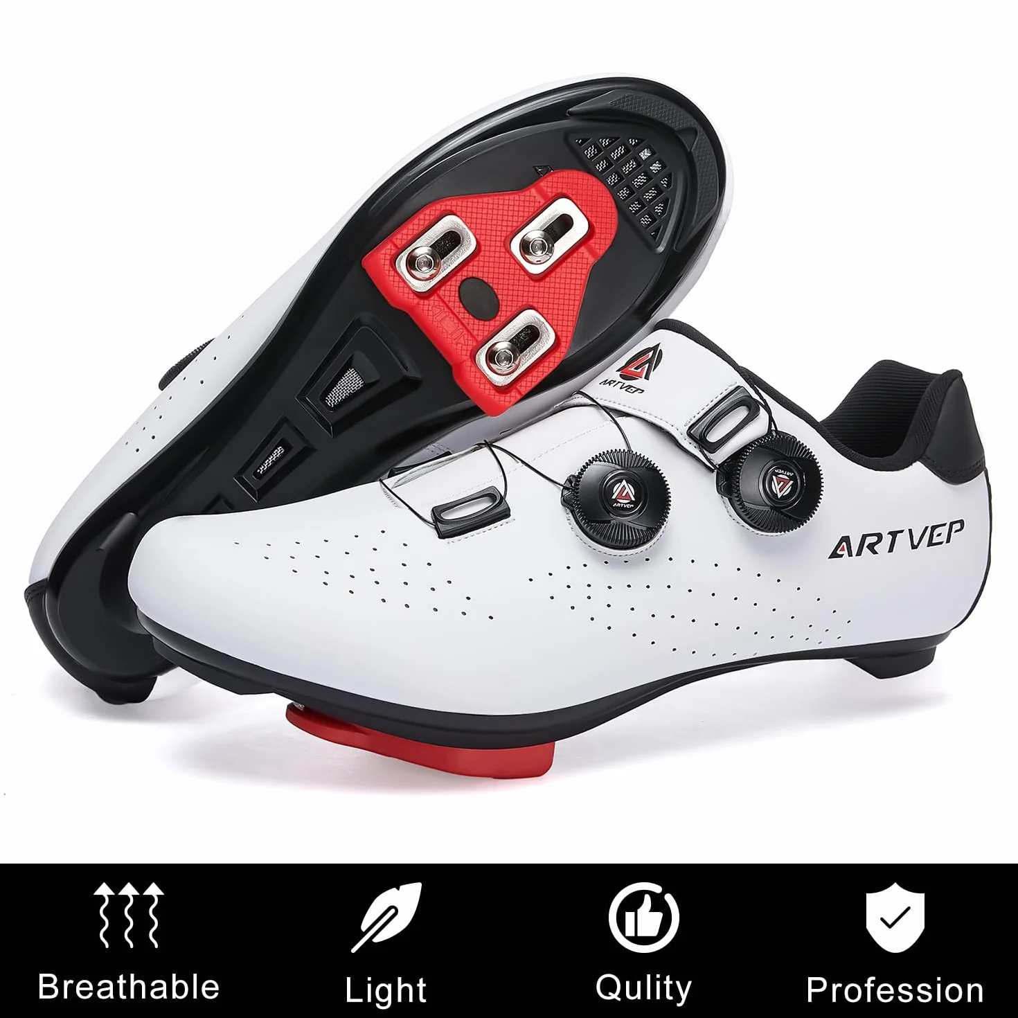 Zapatillas de Ciclismo para Hombre Mujer compatibles Look SPD SPD-SL Delta Cleats Bicicleta Carretera Interior Exterior