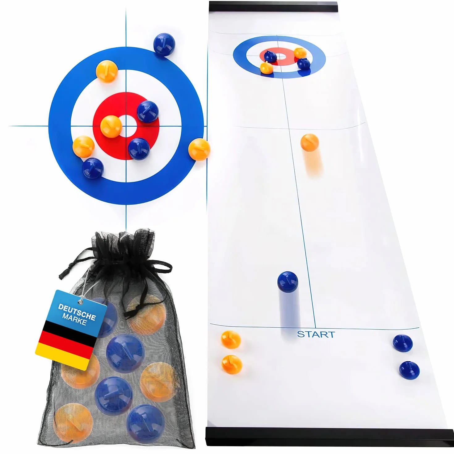 Kids United® Curling Juego Familiar de Tablero de Curling Juego de Mesa de Bolos sobre Hielo para niños y Adultos