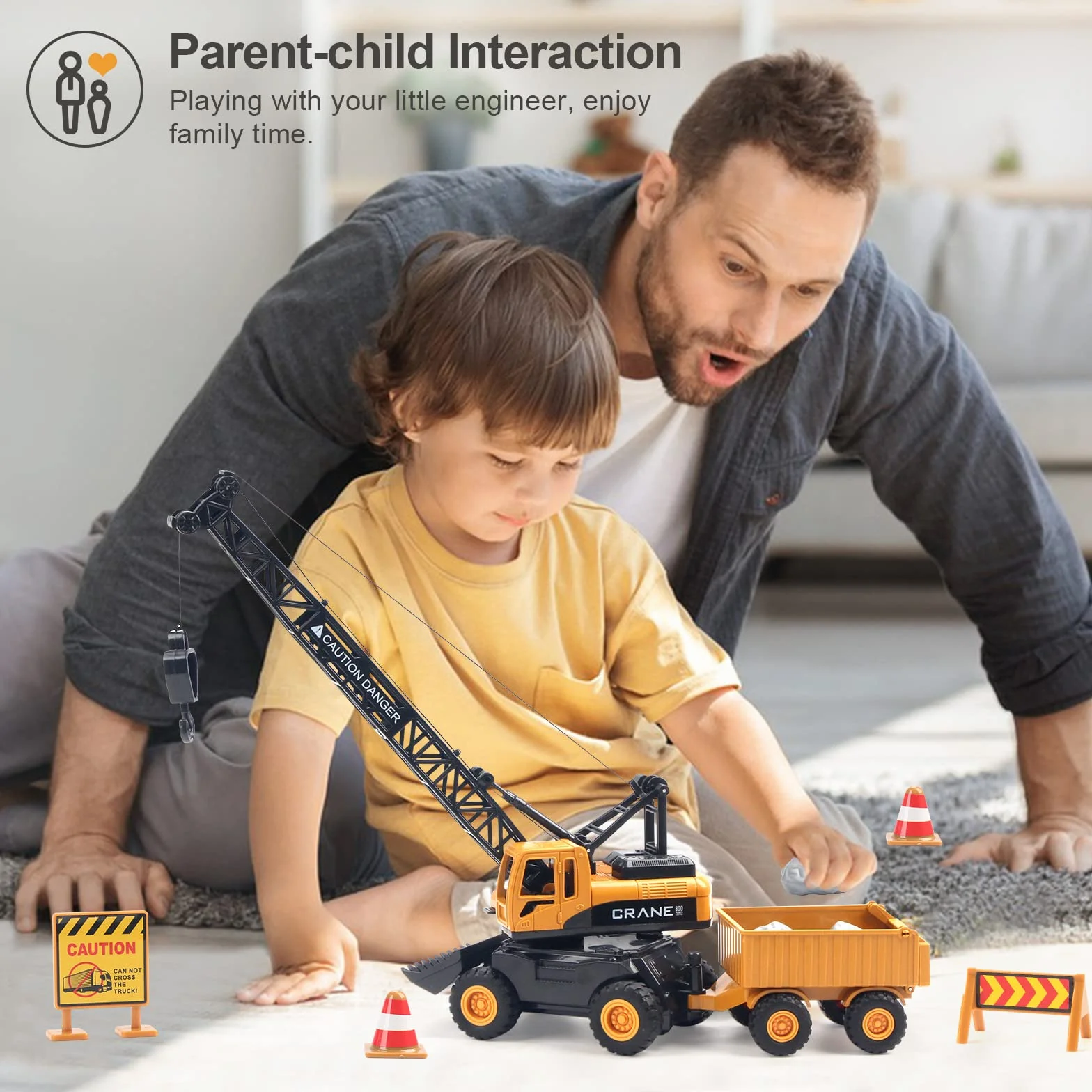 Grúa juguete grúa carro de construcción juguete camión niños coche juguete niños a partir de 3 años, 2024-07B1