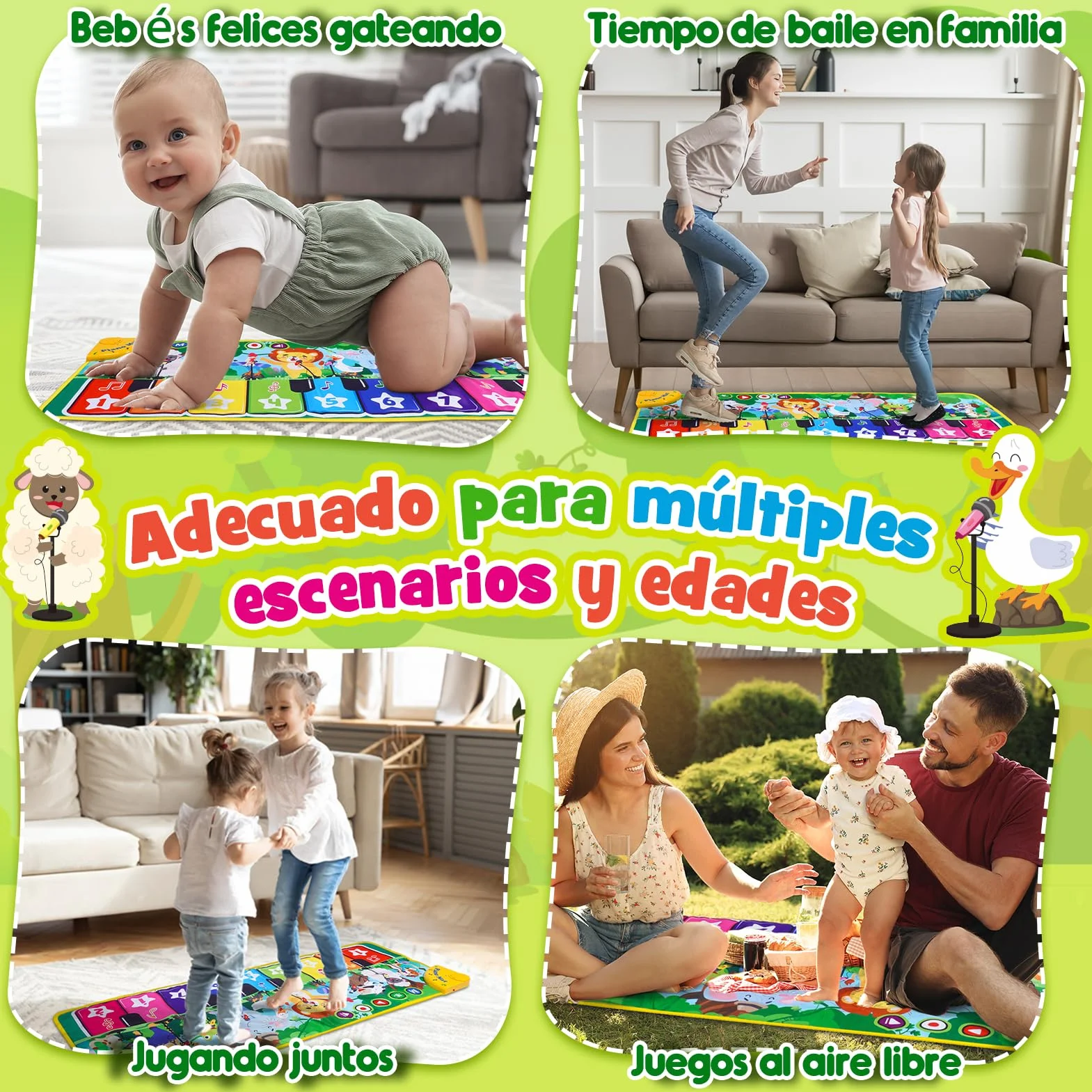 Juguetes Niños 1 Año, Alfombra Musical con 10 Sonidos De Animales Regalo 1 2 Niños Niña Años, Piano Infantil Juegos Juguetes Montessori Educativos Sensoriales Bebe Regalos Pascua Niño