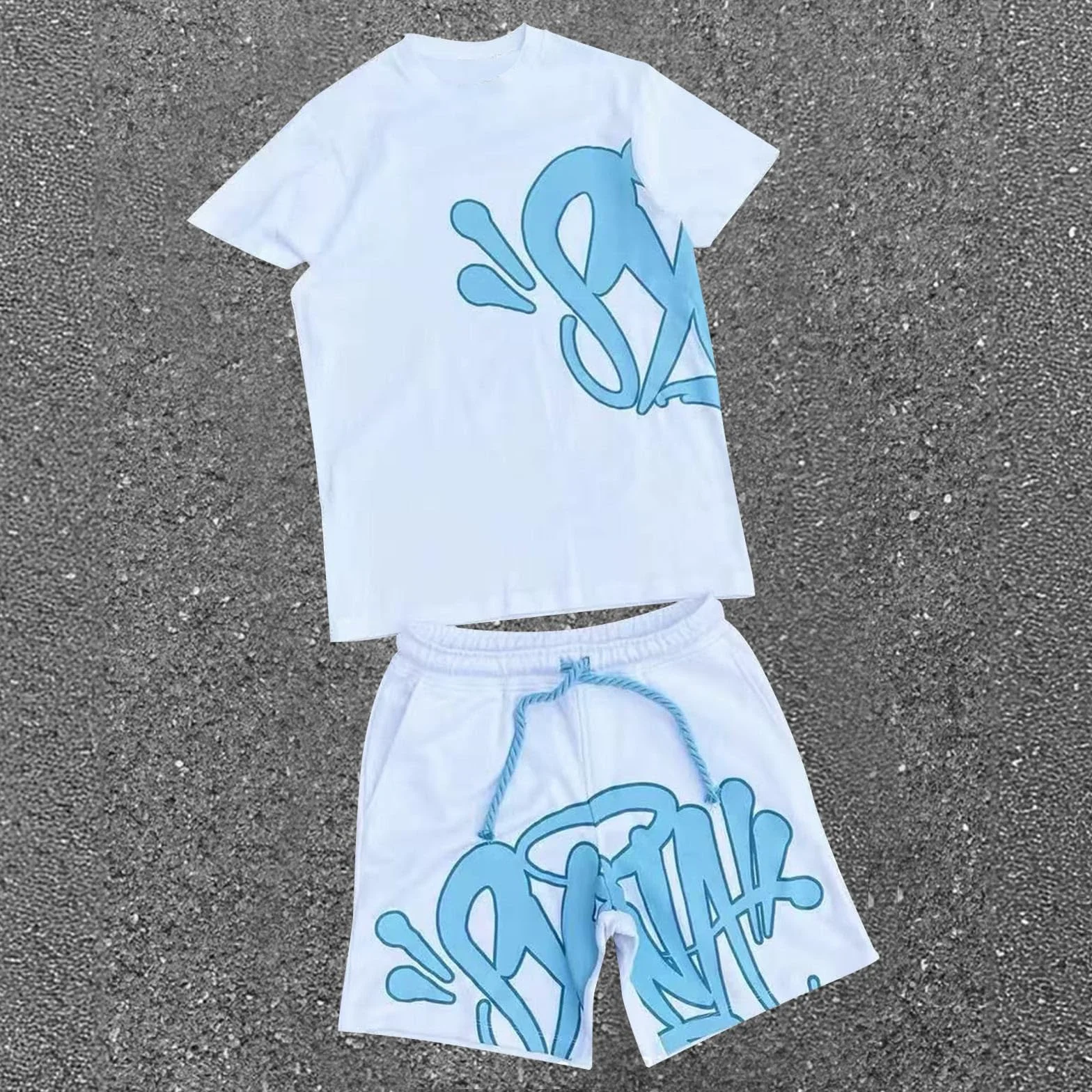 NUSGEAR Conjunto de 2 piezas Hombre Mujer Chándal Estampado Hip Hop Y2K Verano