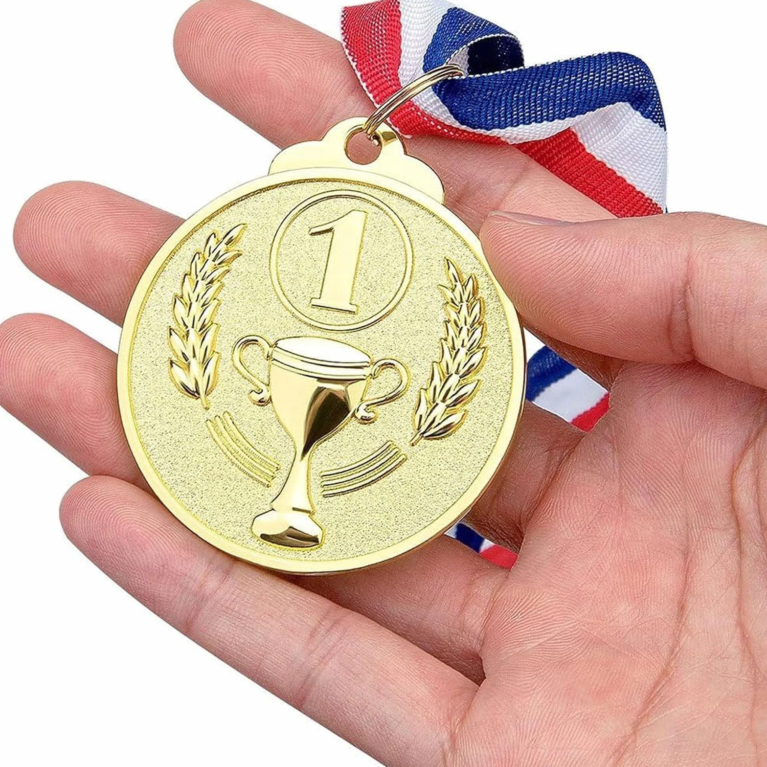 Medallas de Metal 12 Piezas, Medallas de Oro Plata Bronce con Cintas 5.0cm para Premios Deportivos