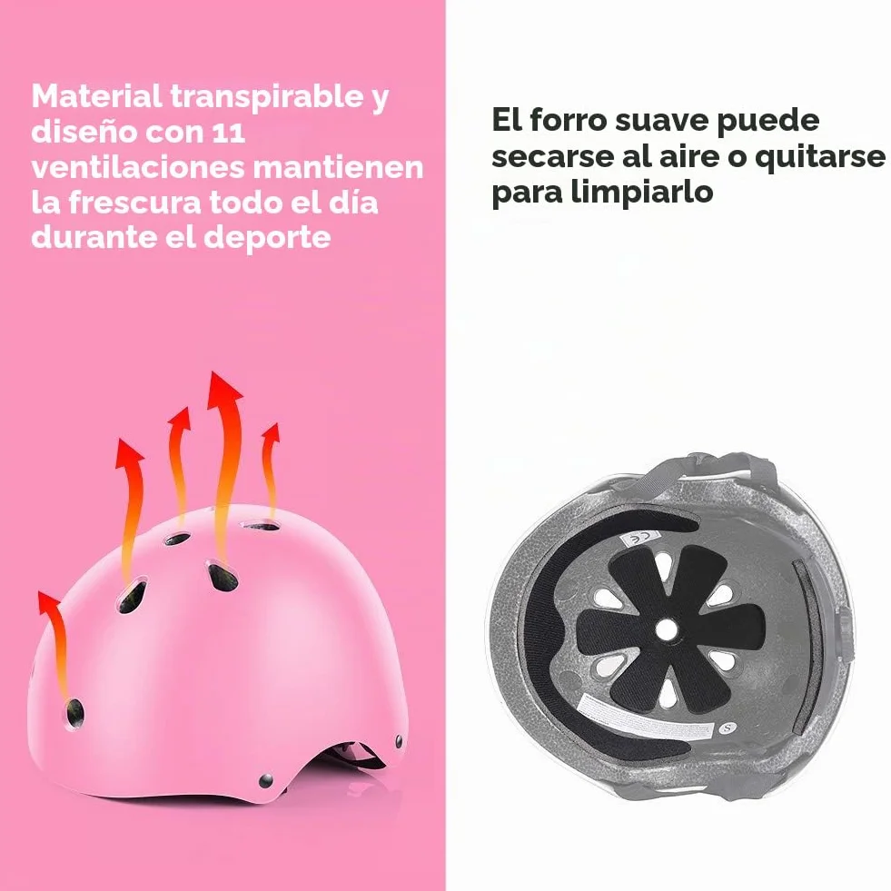 Wayin Casco y Rodilleras para Niños Bicicleta Monopatín Patinete