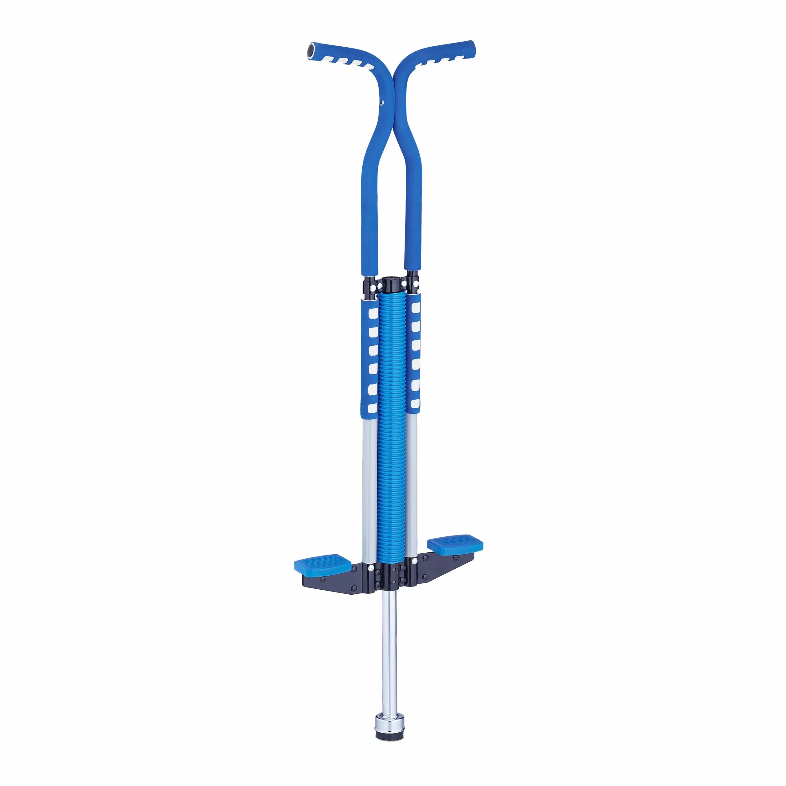 Relaxdays Pogo Saltarín Niños hasta 60 kg, Acolchado, Antideslizante, Acero Inoxidable, Azul