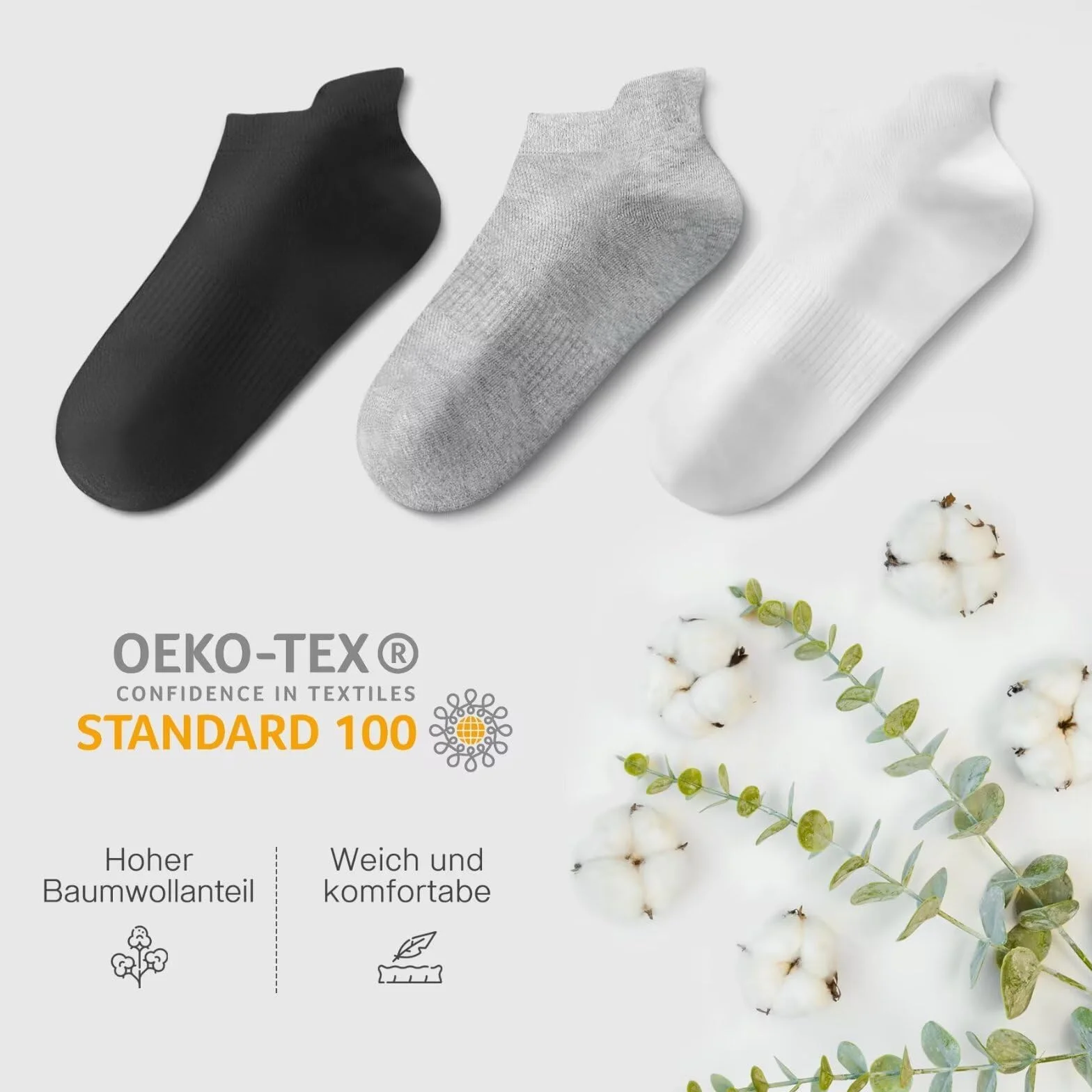YouShow Calcetines Tobilleros Deporte Algodón Running 10 Pares