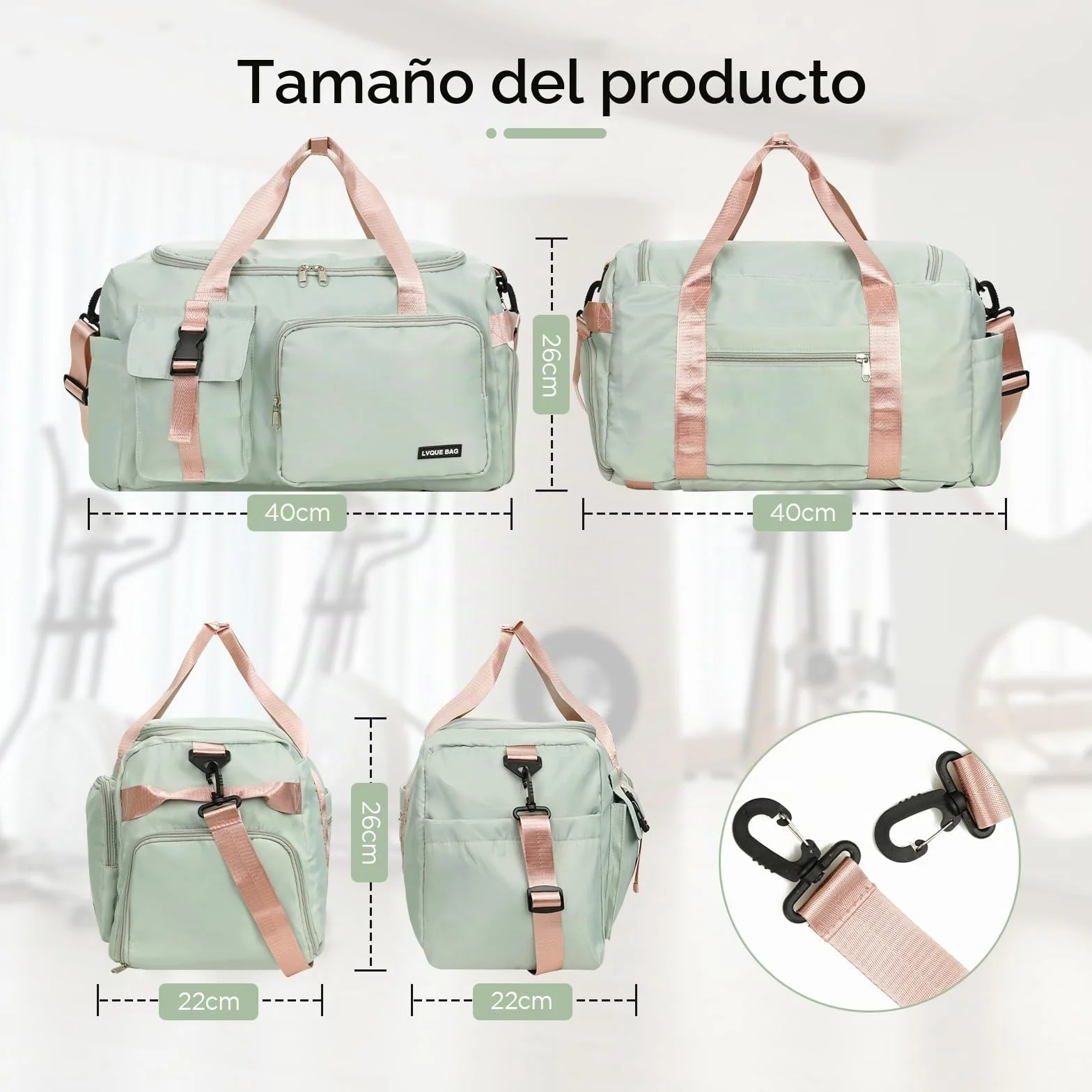 Cozary Bolsa Deporte Hombre Mujer - Tela Oxford Impermeable - Bolsa de Gimnasio 3 en 1