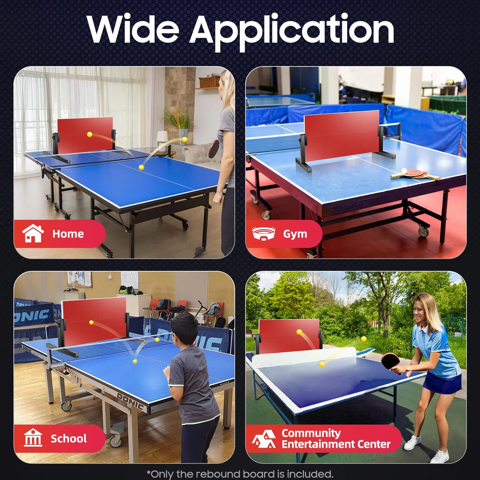 Mesa de ping pong de retorno ajustable 360° plegable 66 x 33 cm para entrenamiento al aire libre