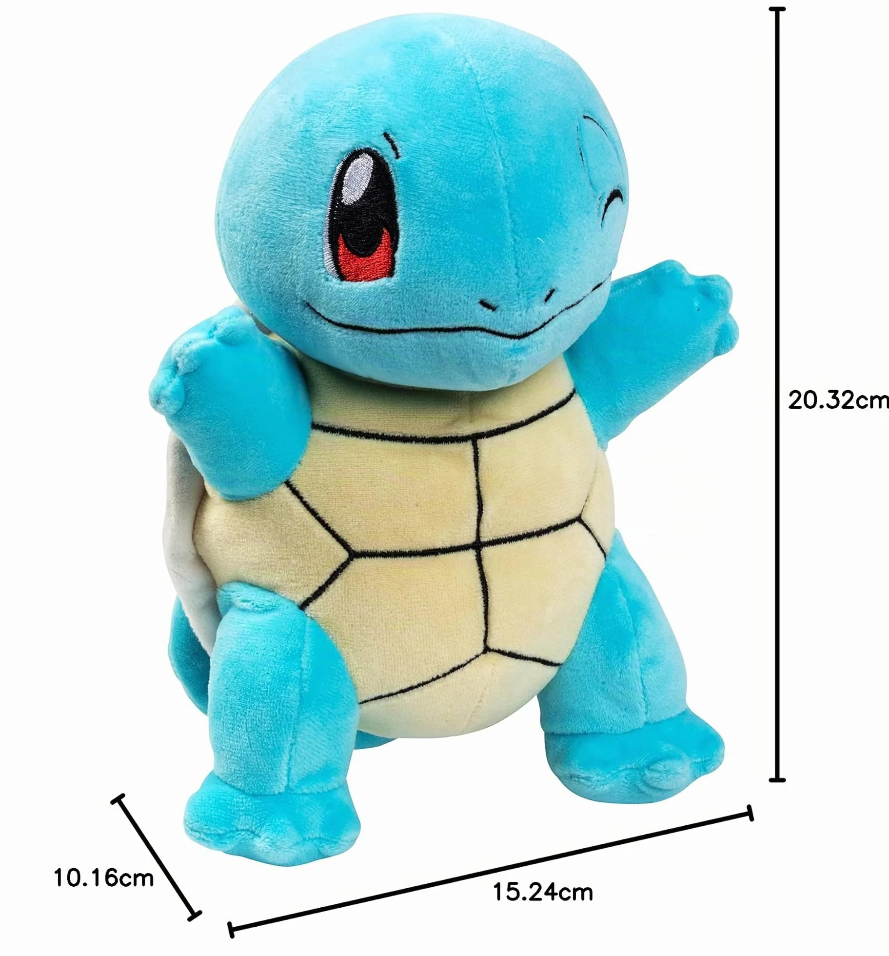 Pokémon Peluche Squirtle Peluche Suave de 20 cm con Detalles auténticos