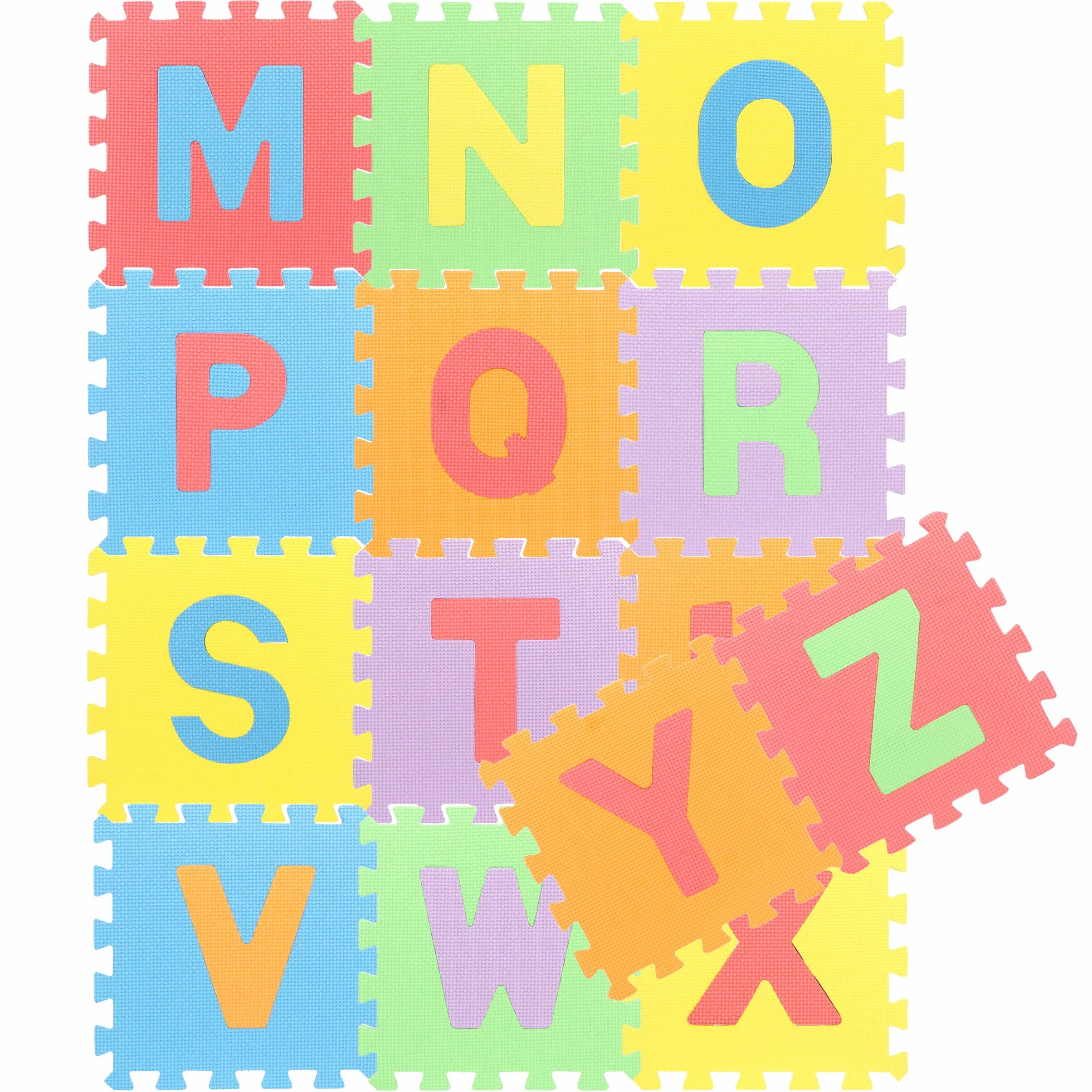 COM-FOUR® Puzzle de Suelo de 26 Piezas, Alfombrillas Blandas con Letras, Ideal para niños a Partir de 2 años, práctica Almohadilla Protectora para el Suelo [la Mezcla de Colores varía] (Letras)
