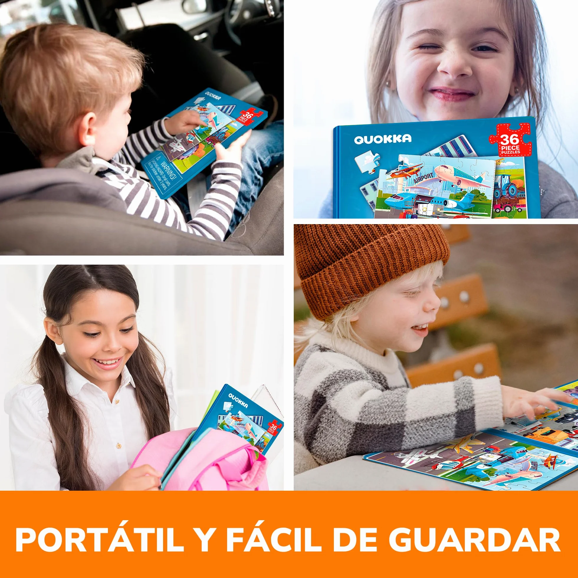 QUOKKA Puzzle Magnetico 36 Piezas Transporte Juegos Viaje Niños 3 4 5 Años Regalo