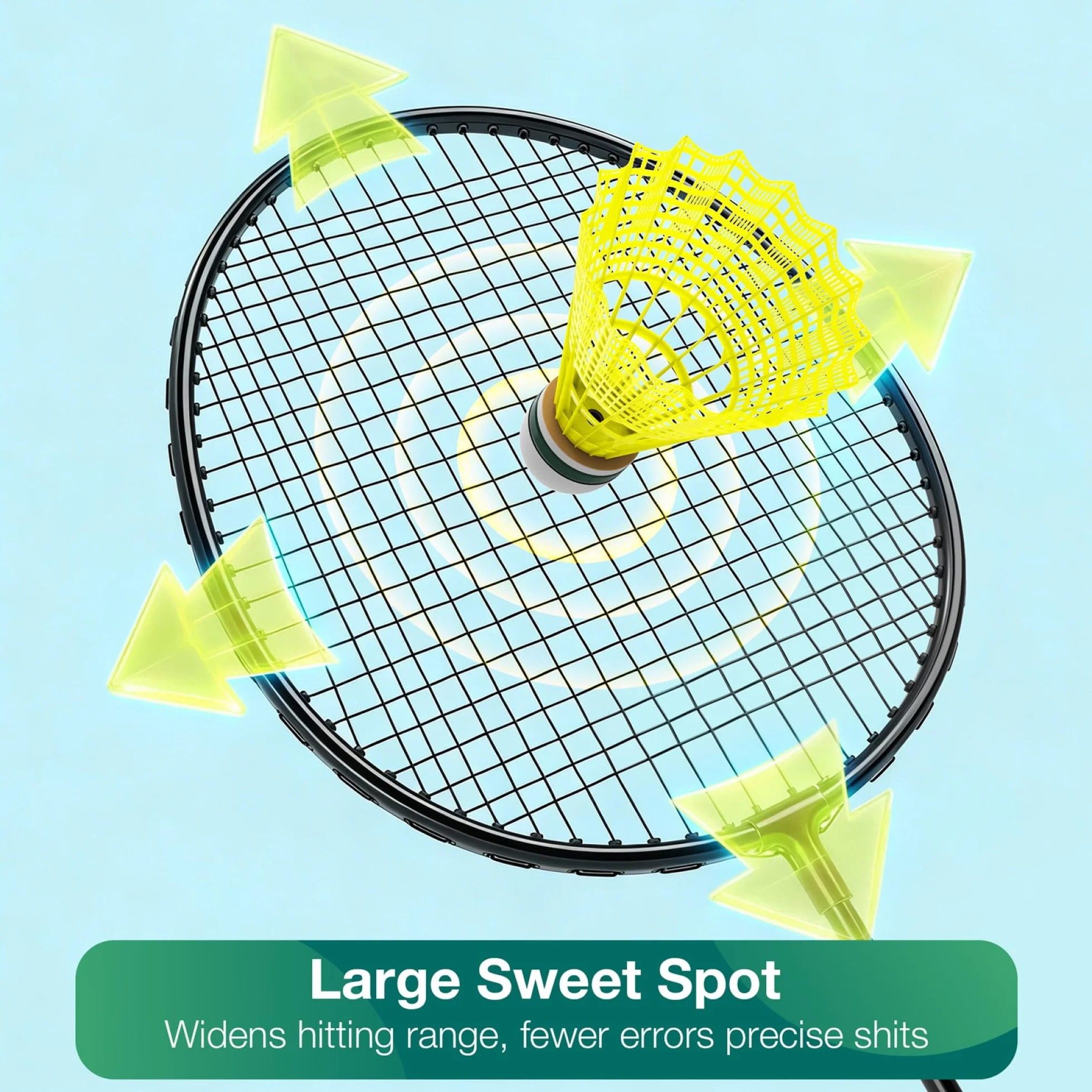 AboveGenius Badminton Rackets Set with 6 Shuttlecocks Lightweight Outdoor Backyard Games