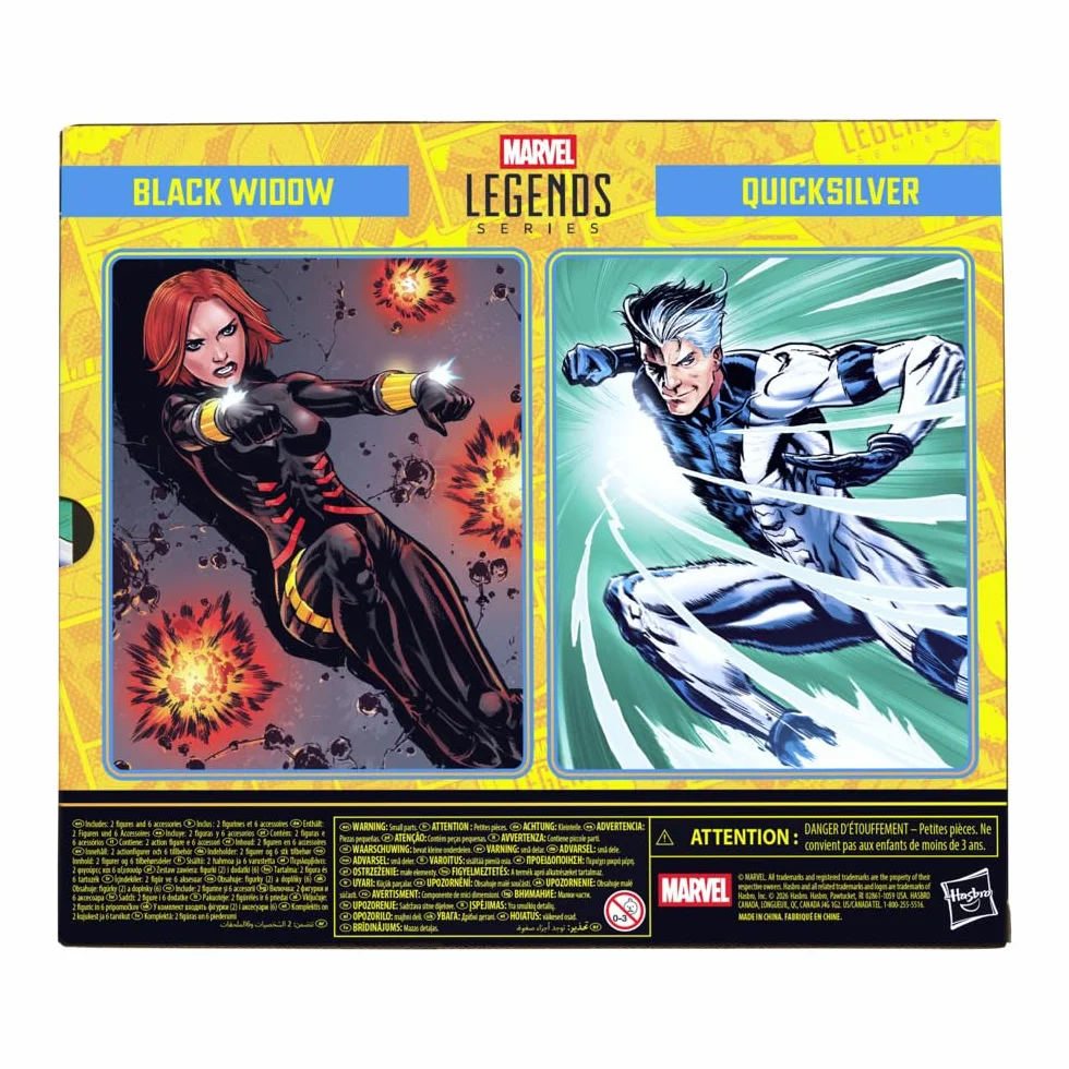 Marvel Legends Series, Black Widow y Quicksilver, Avengers: The Crossing, Figuras coleccionables de 15 cm inspiradas en los cómics