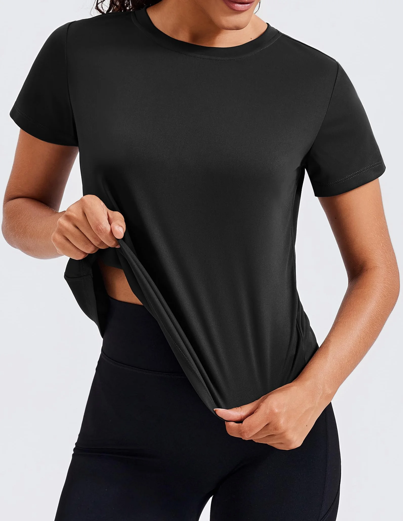 PINSPARK Camiseta Deportiva Mujer Manga Corta UPF 50+ Protección Solar Secado Rápido Fitness Yoga Gimnasio