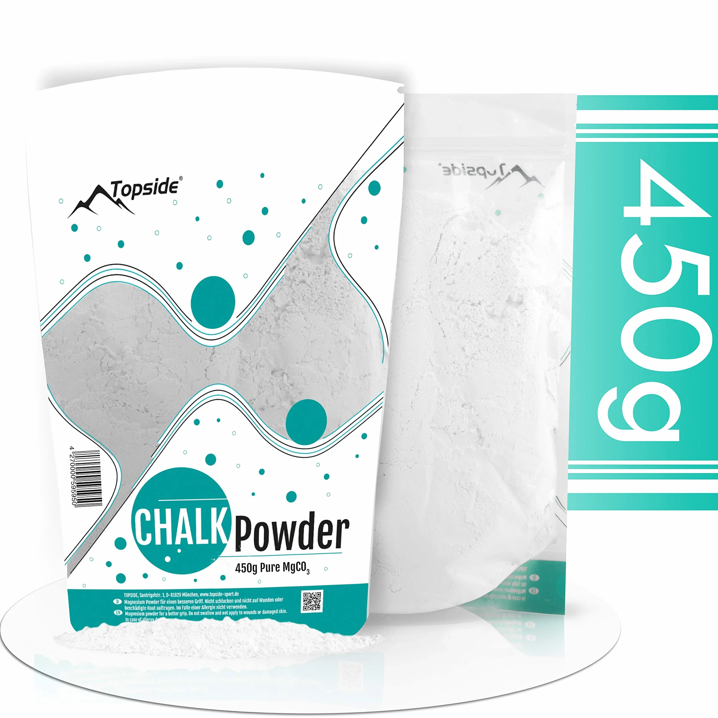 TOPSIDE Magnesio Puro en Polvo para Escalada, Crossfit, Gimnasio