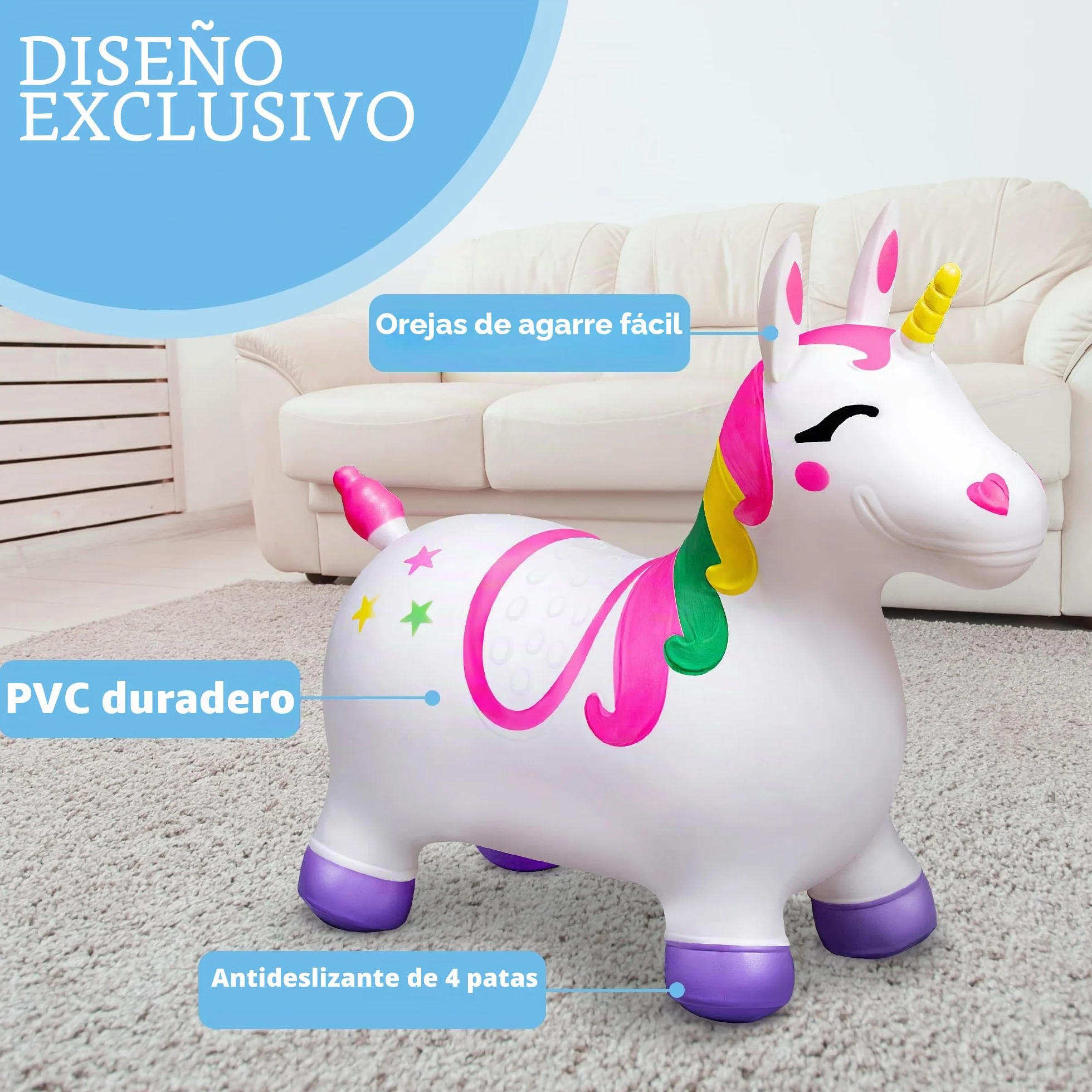 JOYIN Unicorn Bouncy Horse Kids Ride On Toy, Hopper Unicornio, Hopping Animal Toy for Toddlers Boys Girls Indoor Outdoor Bouncing Riding Activities