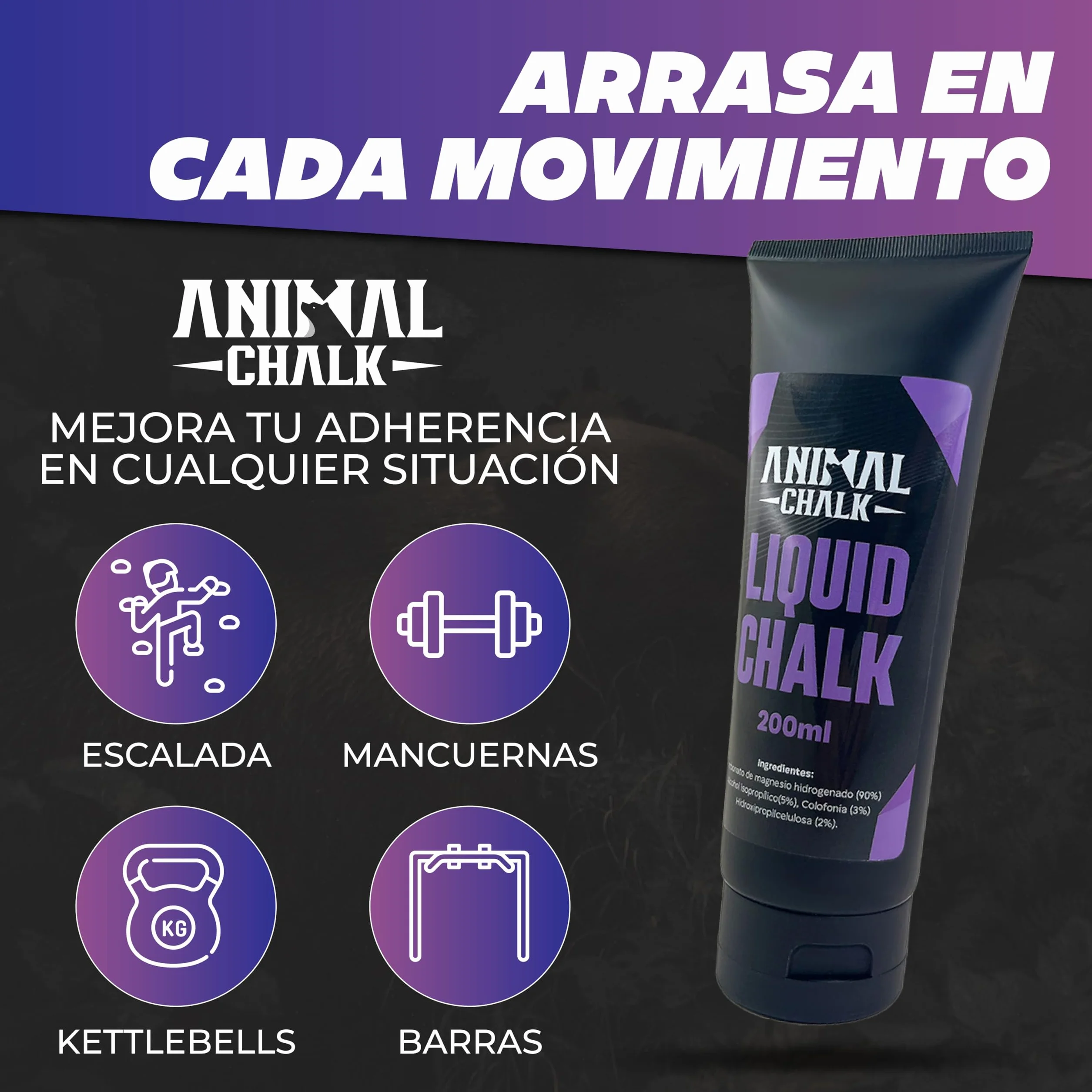 Magnesio Líquido Carbonato de Magnesio 200ml para Gimnasio Crossfit Escalada Levantamiento de Pesas Agarre