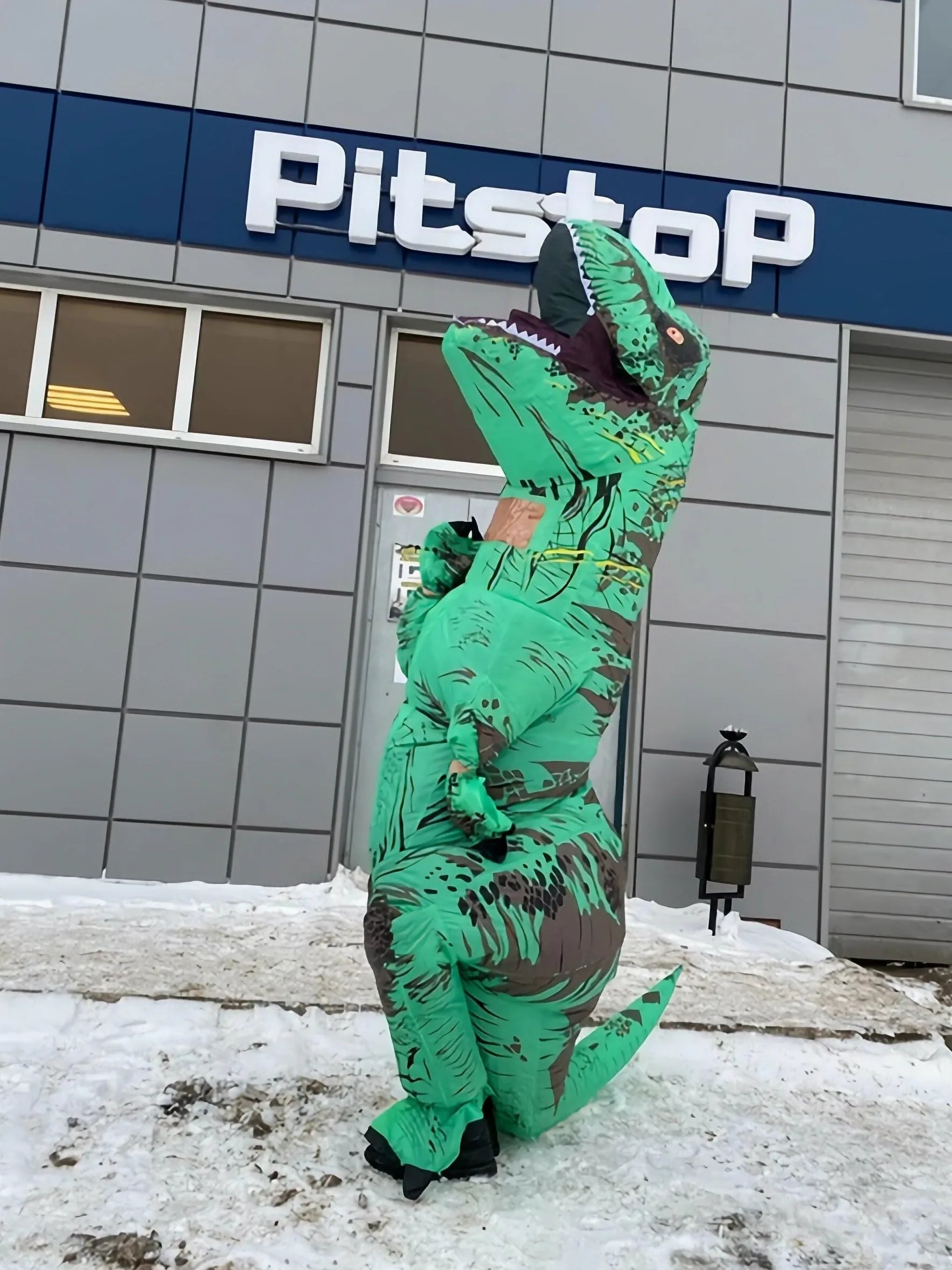 Disfraz inflable de dinosaurio para adultos, disfraz de T-Rex de cuerpo completo para fiesta de cosplay (verde)