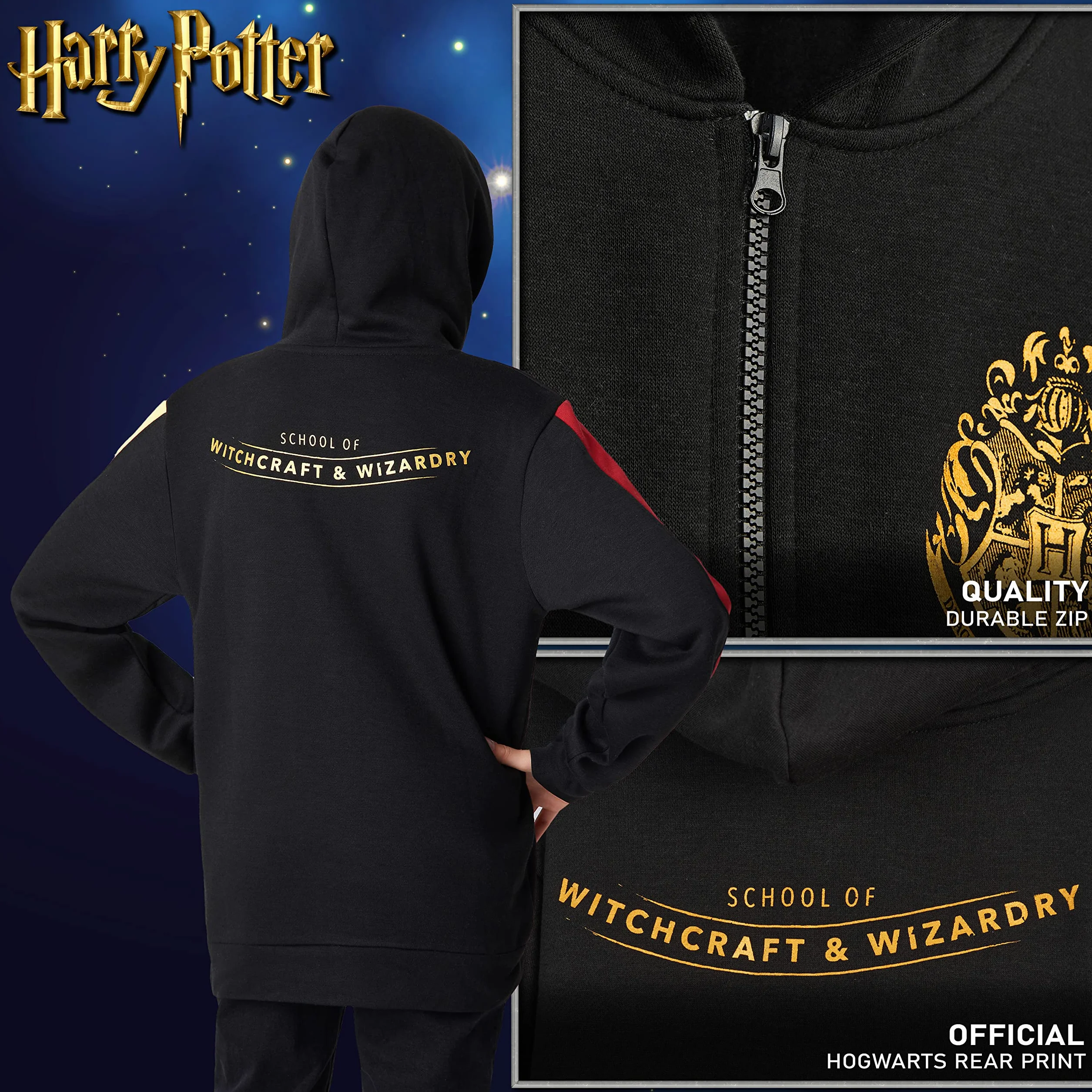 Harry Potter Sudadera con Capucha y Cremallera para Niña